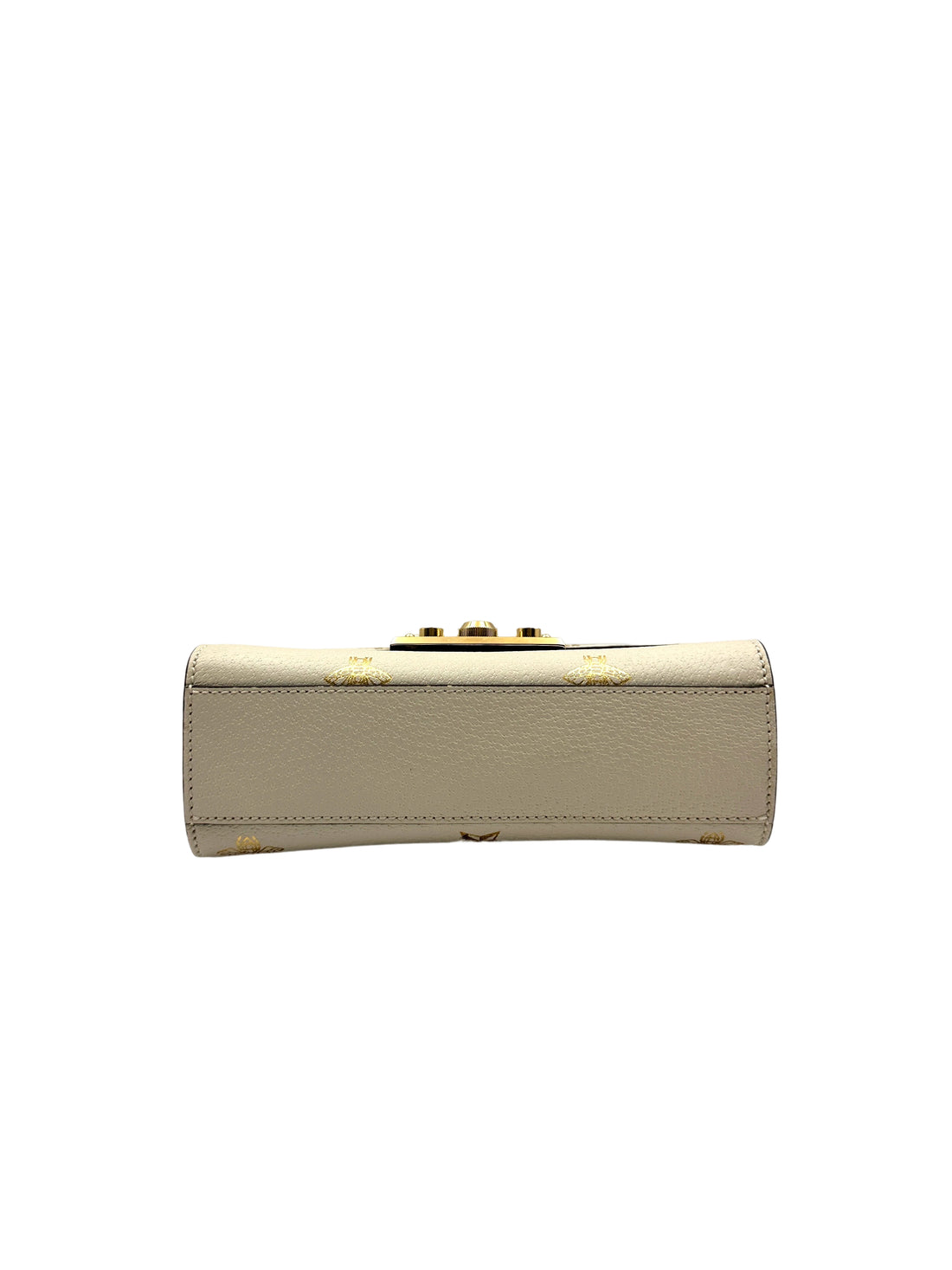 Gucci Padlock Bee Star White Leather Small Size Chain Bag GG846