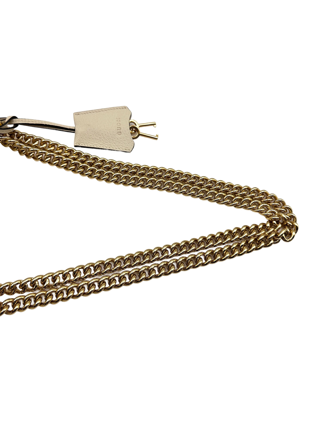 Gucci Padlock Bee Star White Leather Small Size Chain Bag GG846