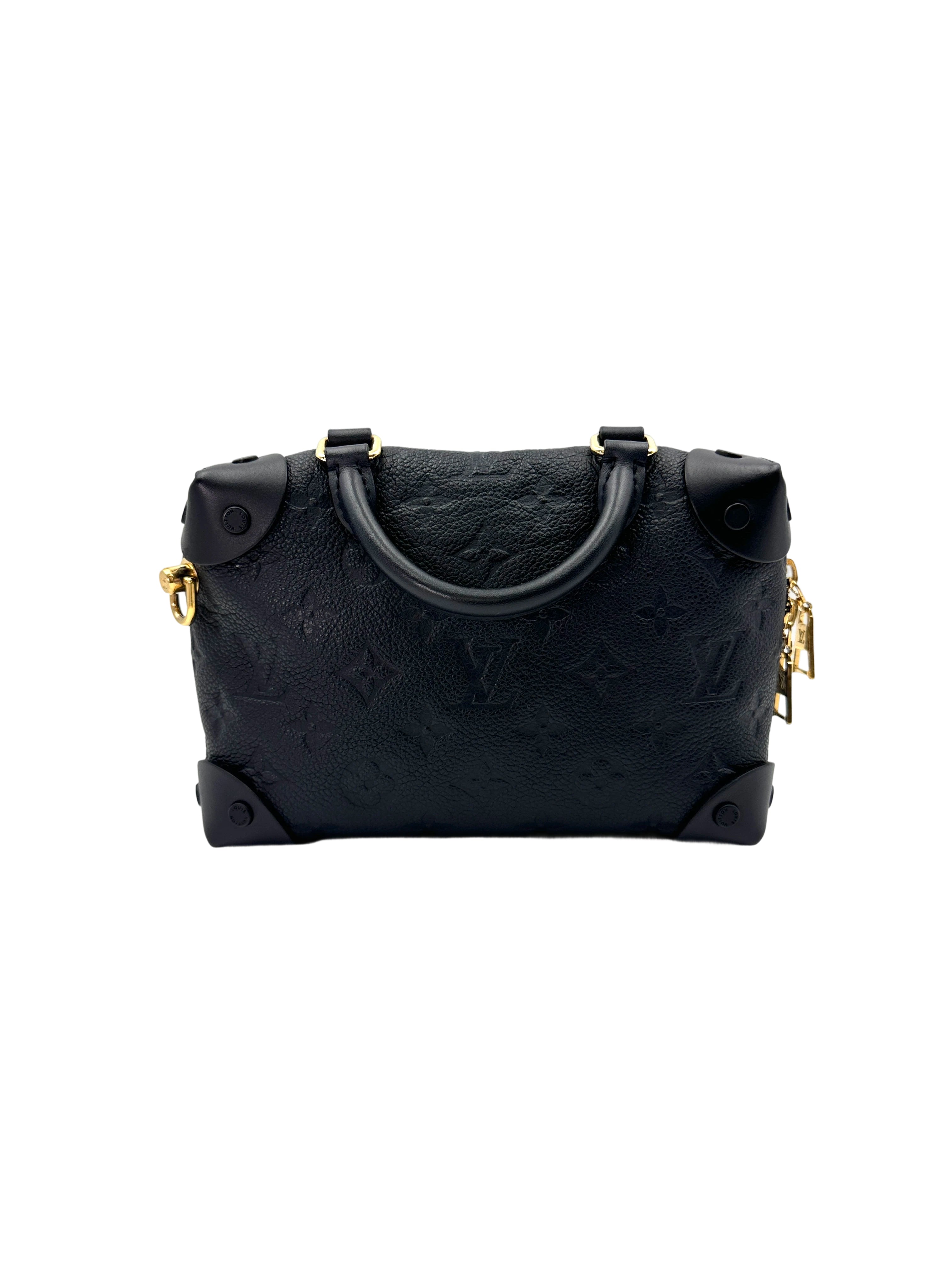Louis Vuitton Petite Malle Souple Black Monogram Empreinte Handle Bag LV2430