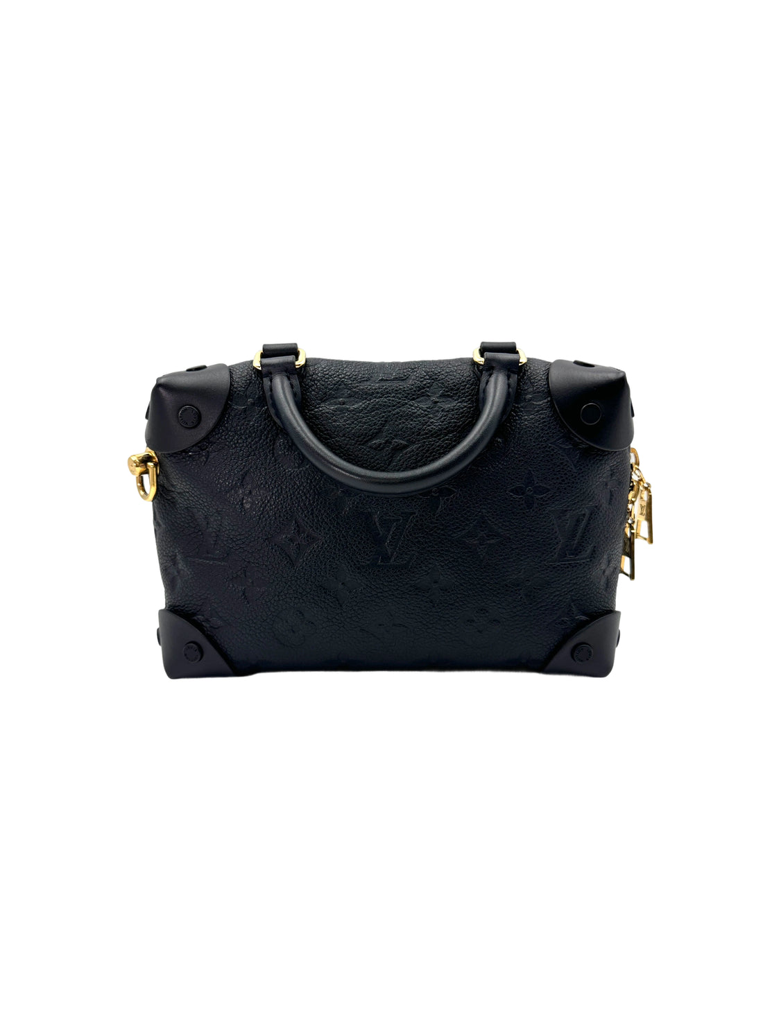 Louis Vuitton Petite Malle Souple Black Monogram Empreinte Handle Bag LV2430