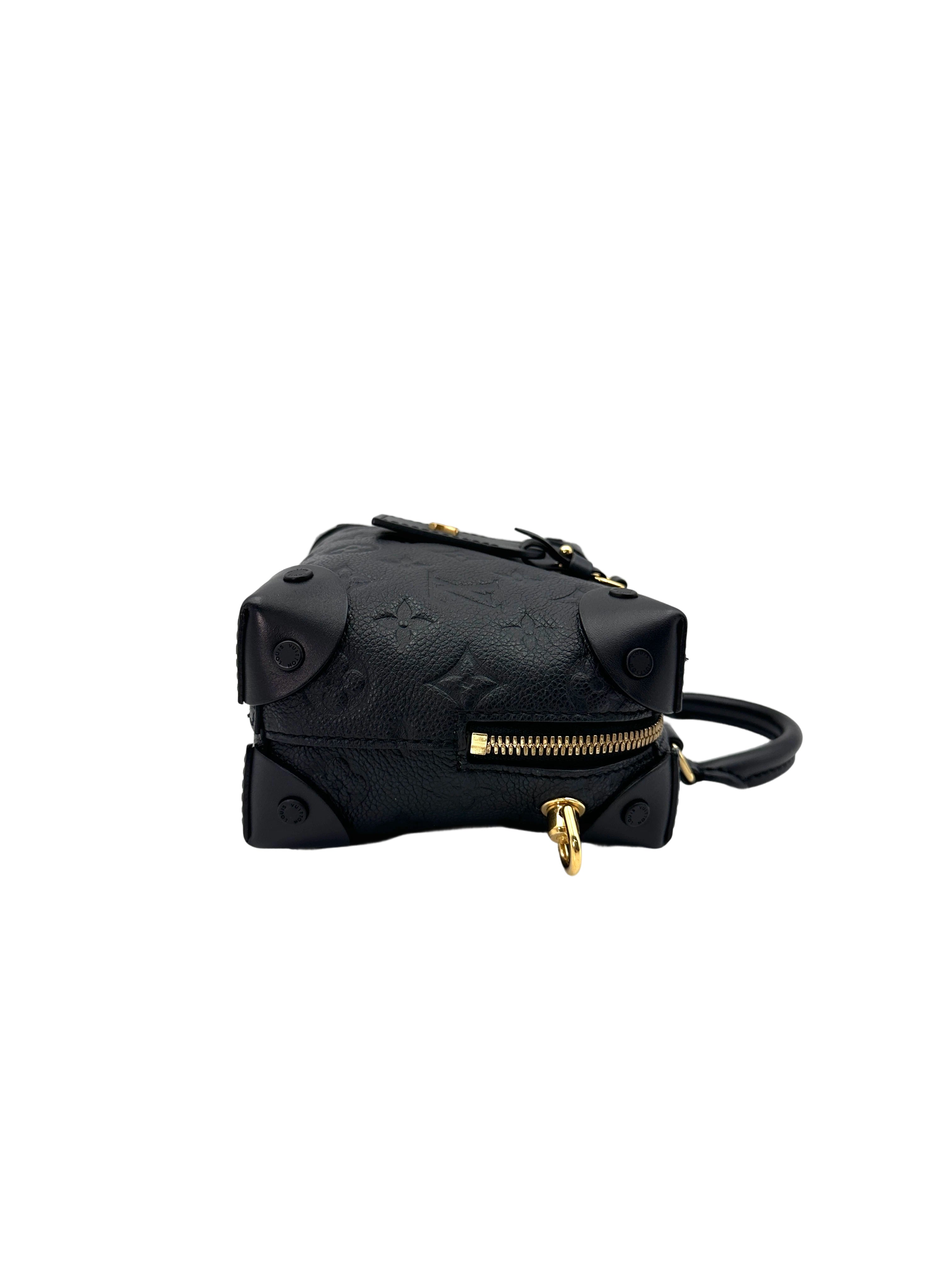 Louis Vuitton Petite Malle Souple Black Monogram Empreinte Handle Bag LV2430