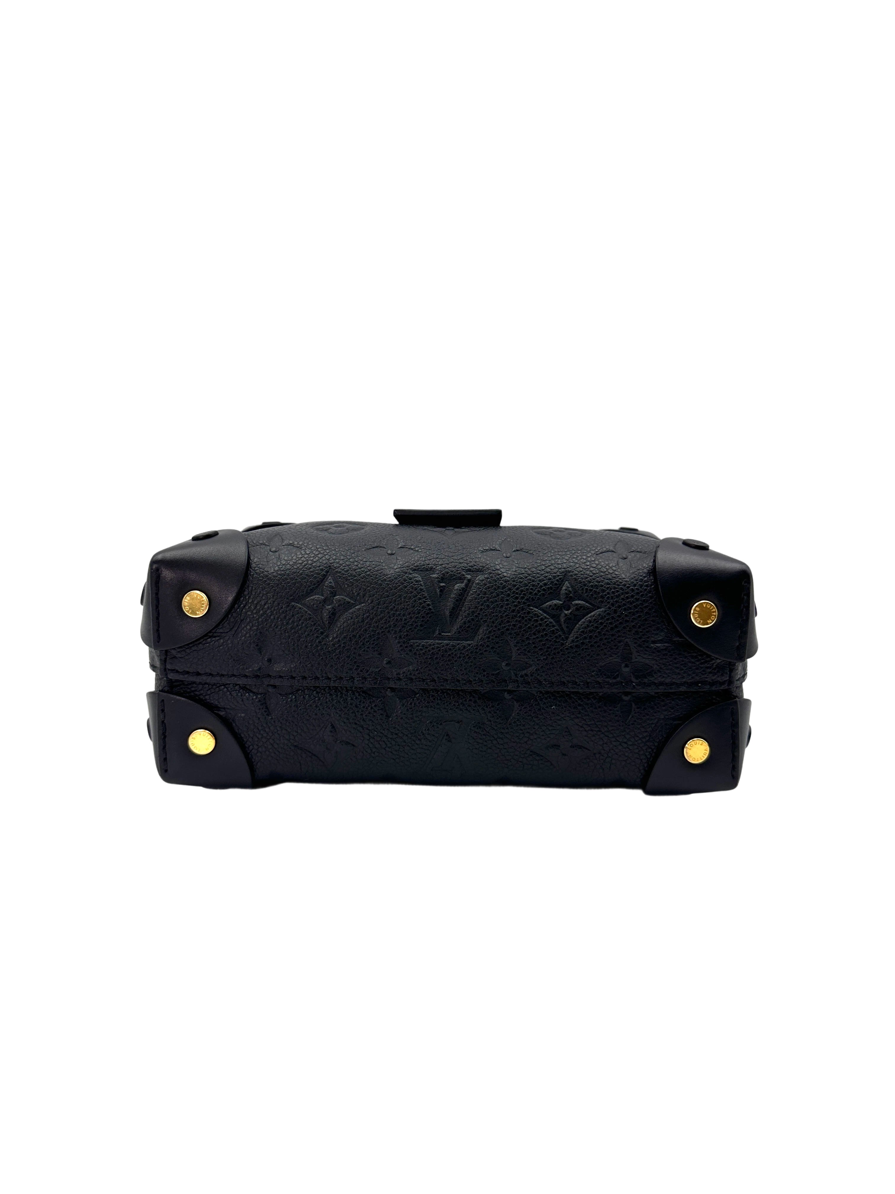 Louis Vuitton Petite Malle Souple Black Monogram Empreinte Handle Bag LV2430