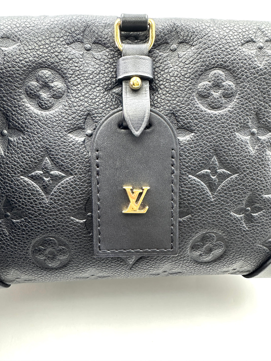Louis Vuitton Petite Malle Souple Black Monogram Empreinte Handle Bag LV2430