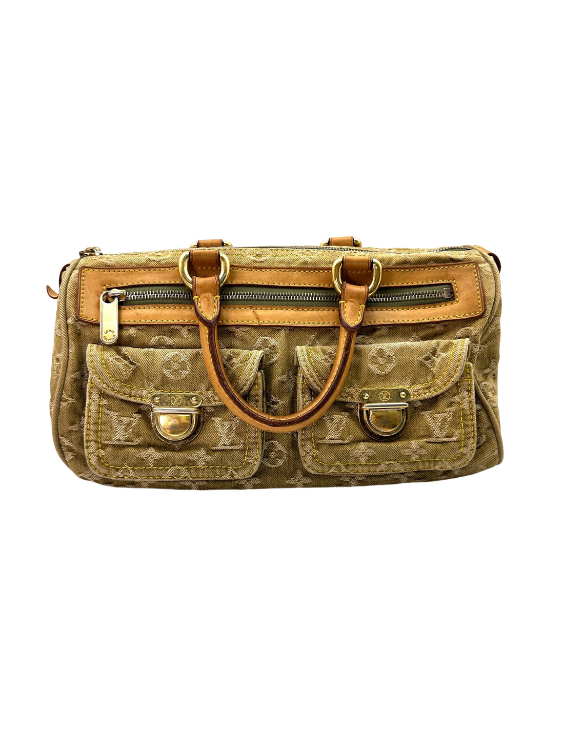Louis Vuitton Boston Green Monogram Denim Handle Bag LV2431