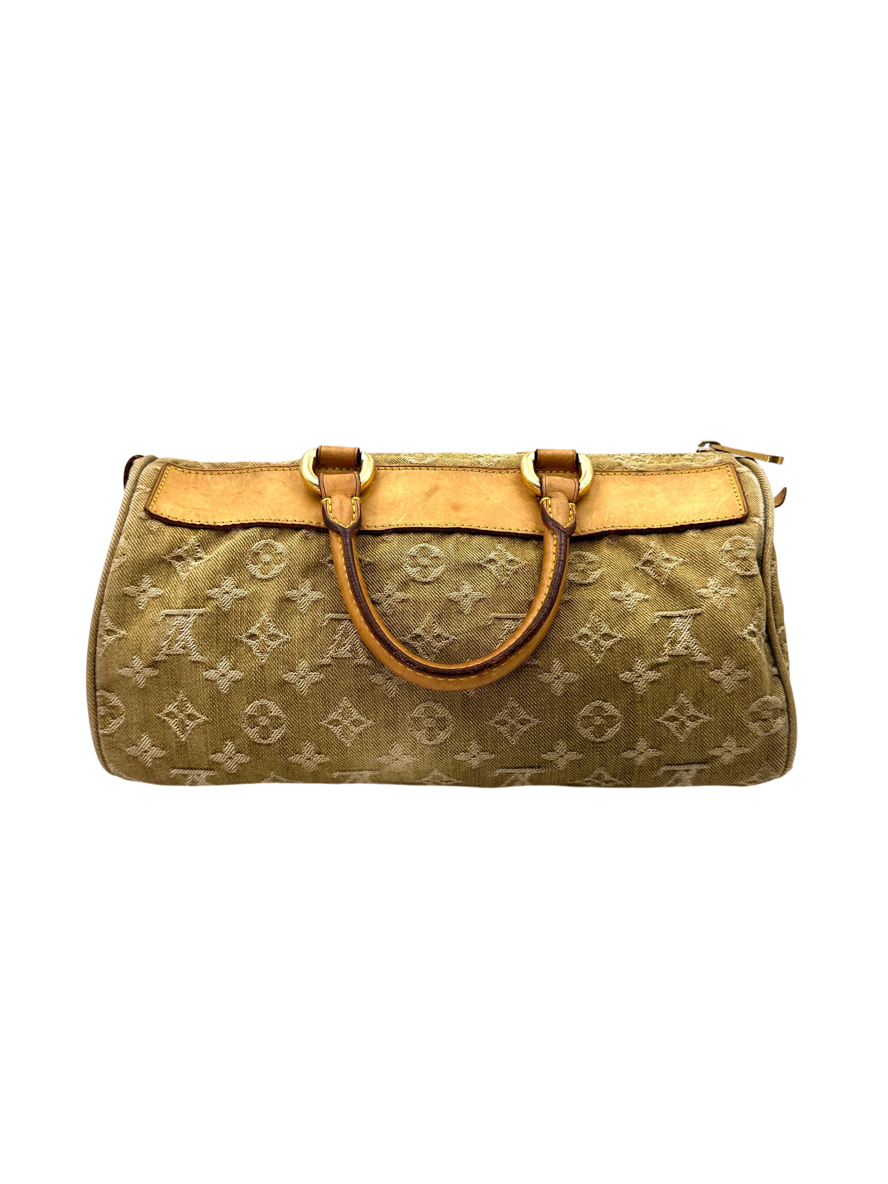Louis Vuitton Boston Green Monogram Denim Handle Bag LV2431