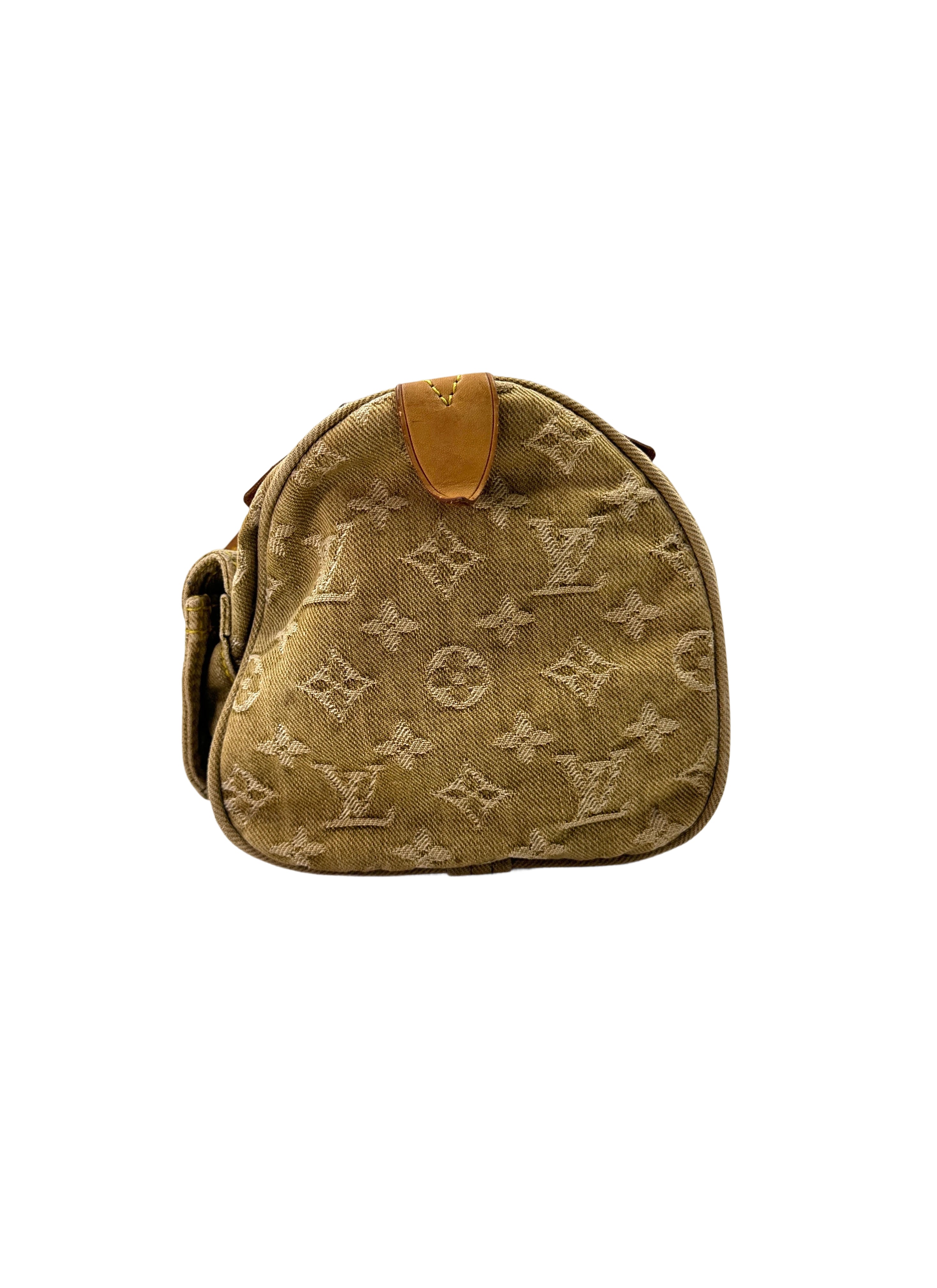 Louis Vuitton Boston Green Monogram Denim Handle Bag LV2431