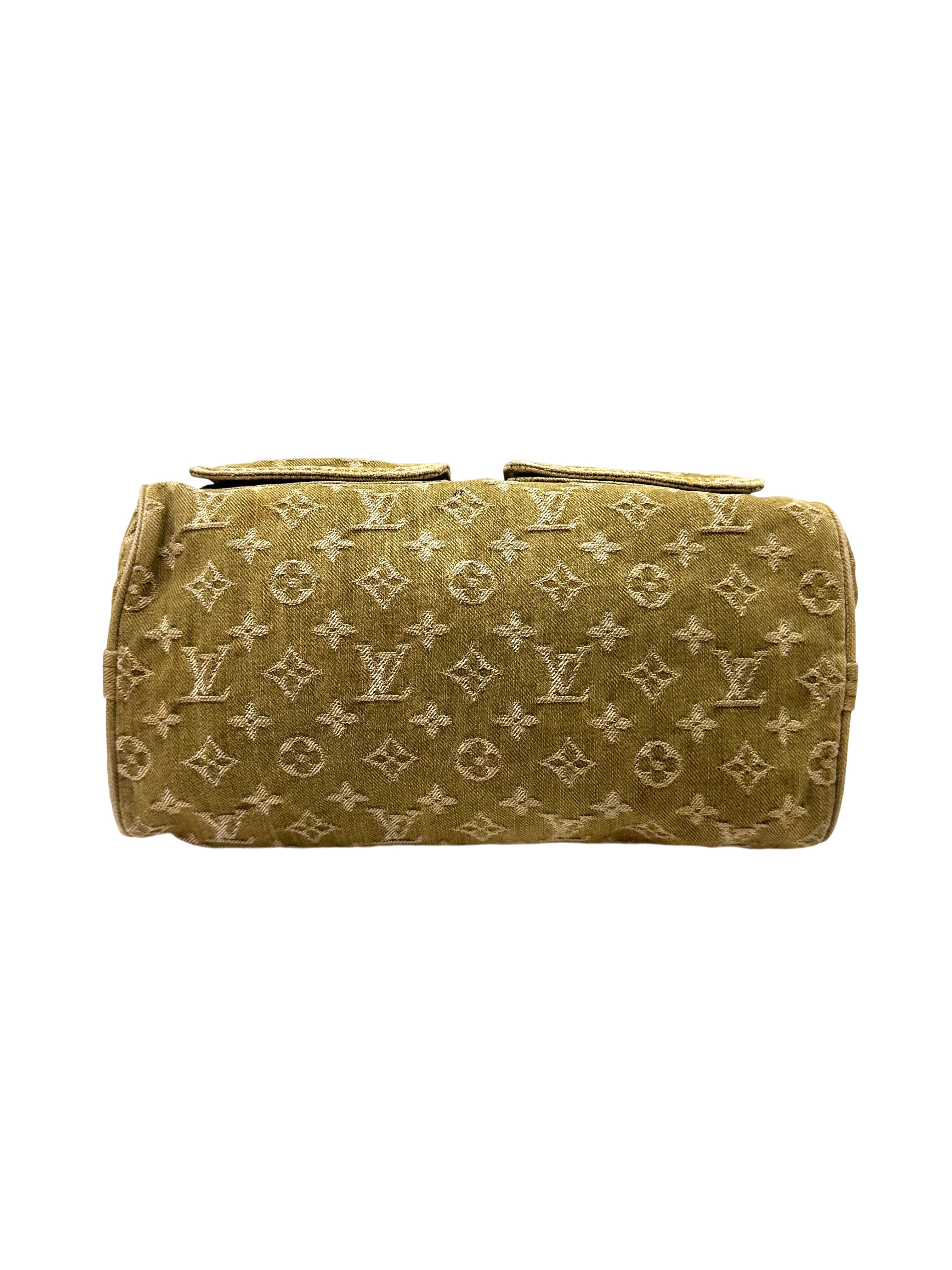 Louis Vuitton Boston Green Monogram Denim Handle Bag LV2431