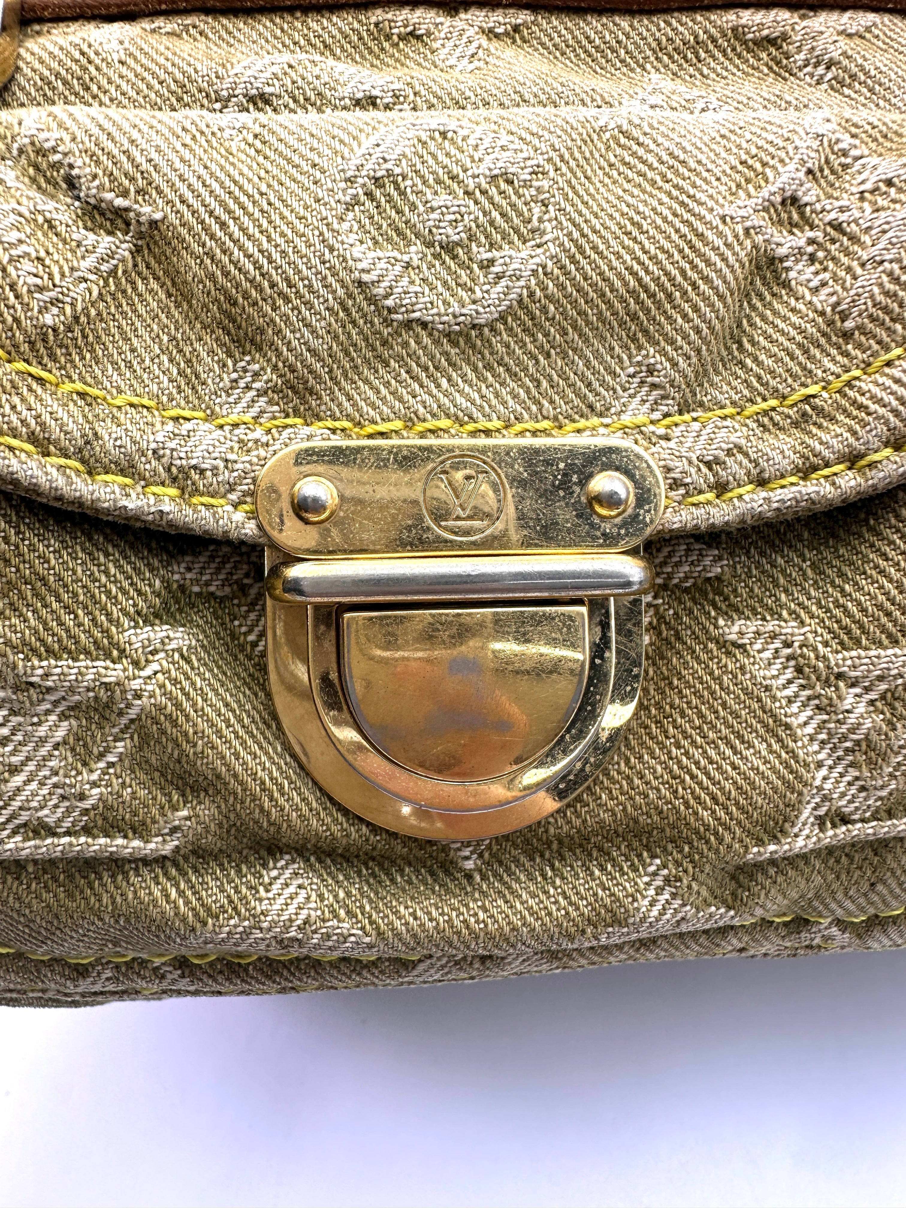 Louis Vuitton Boston Green Monogram Denim Handle Bag LV2431