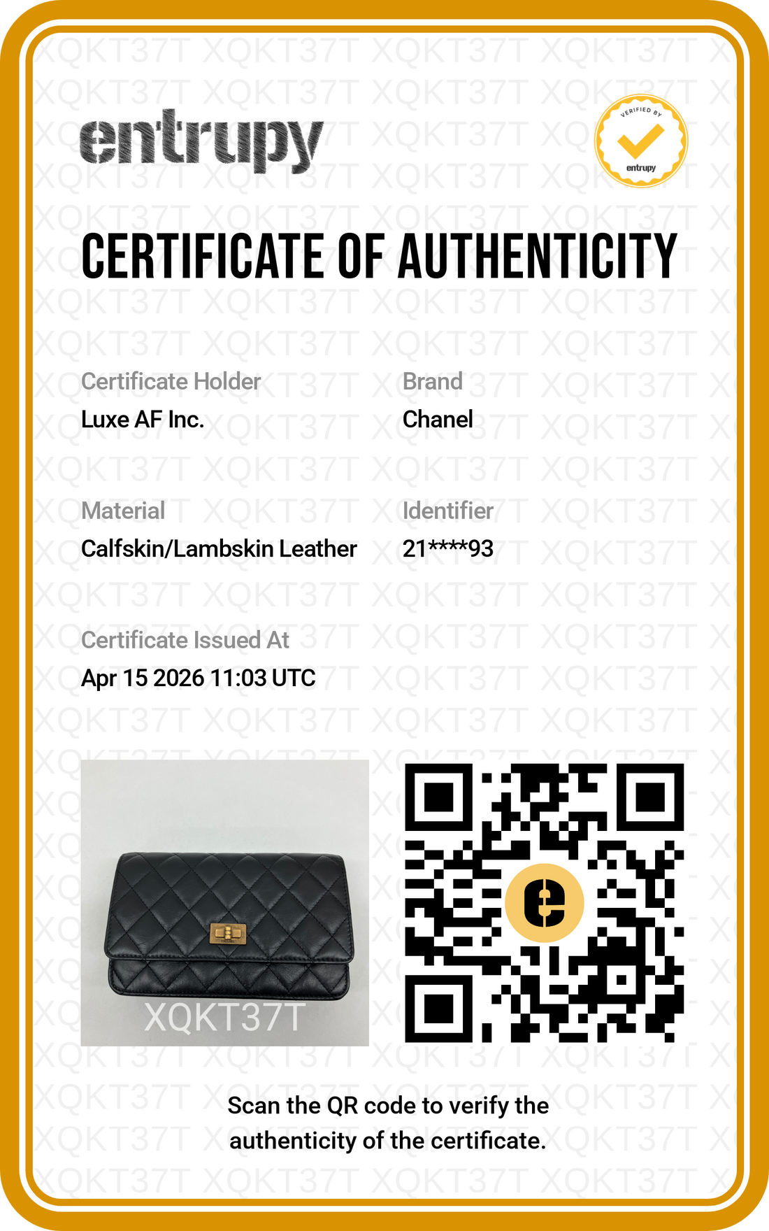 Chanel 2.55 Reissue Black Quilted Leather Wallet On Chain(21***93) CC1784