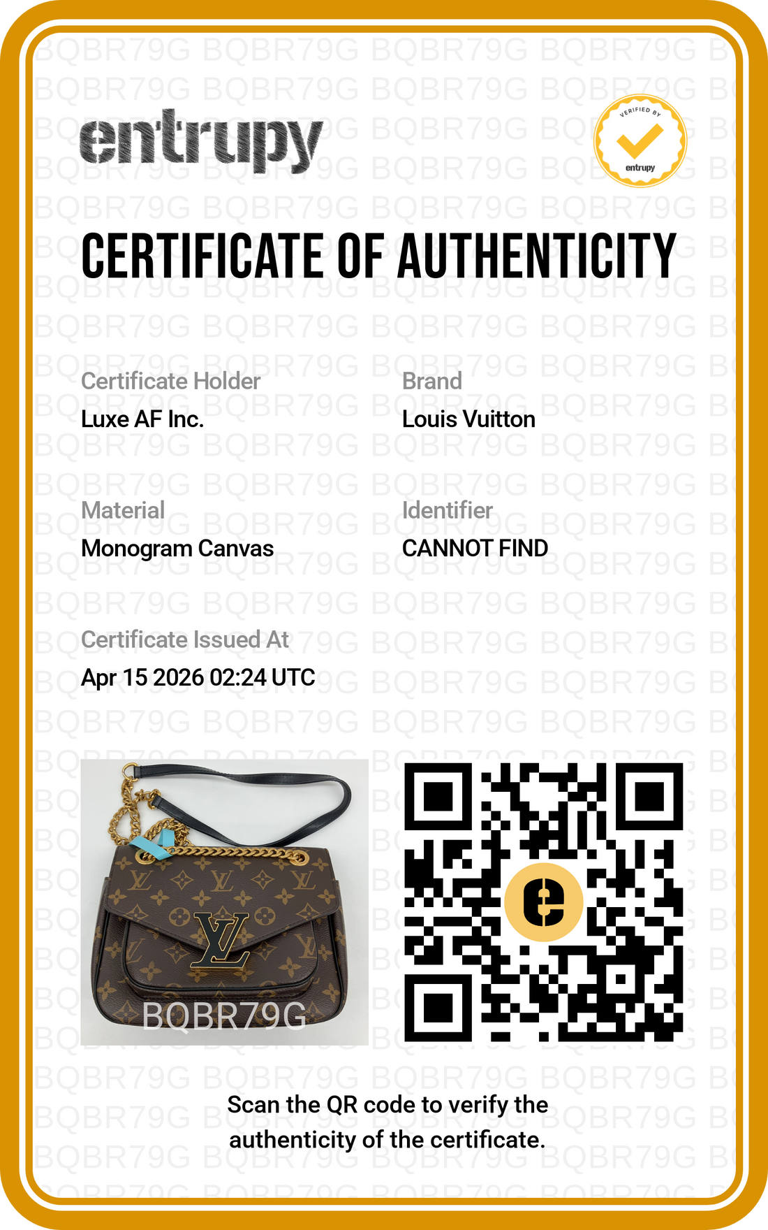 Louis Vuitton Passy Monogram Canvas Chain Bag LV2427