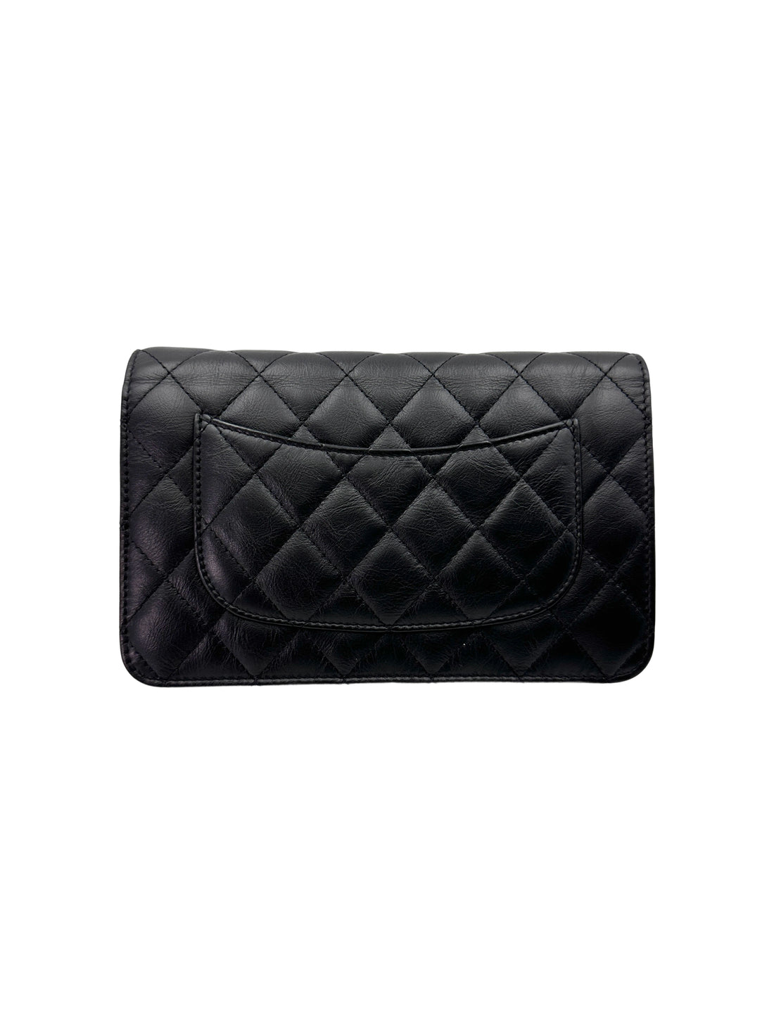 Chanel 2.55 Reissue Black Quilted Leather Wallet On Chain(21***93) CC1784