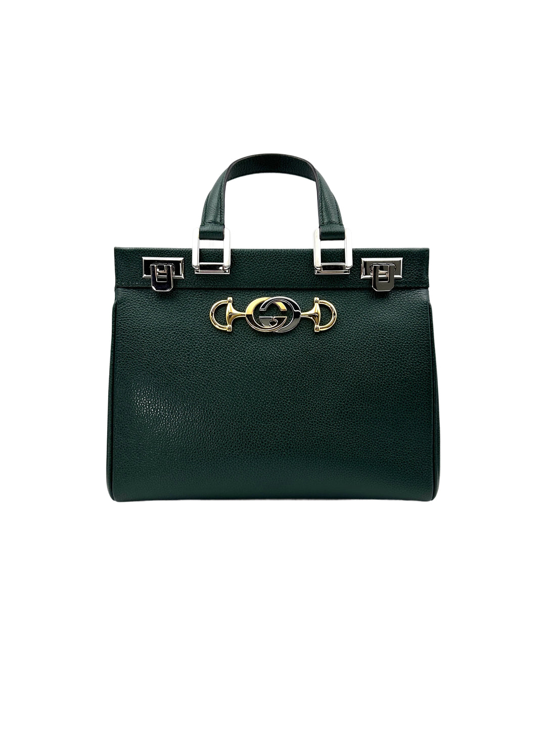 Gucci Zumi Green Leather Small Size Handle Bag GG847