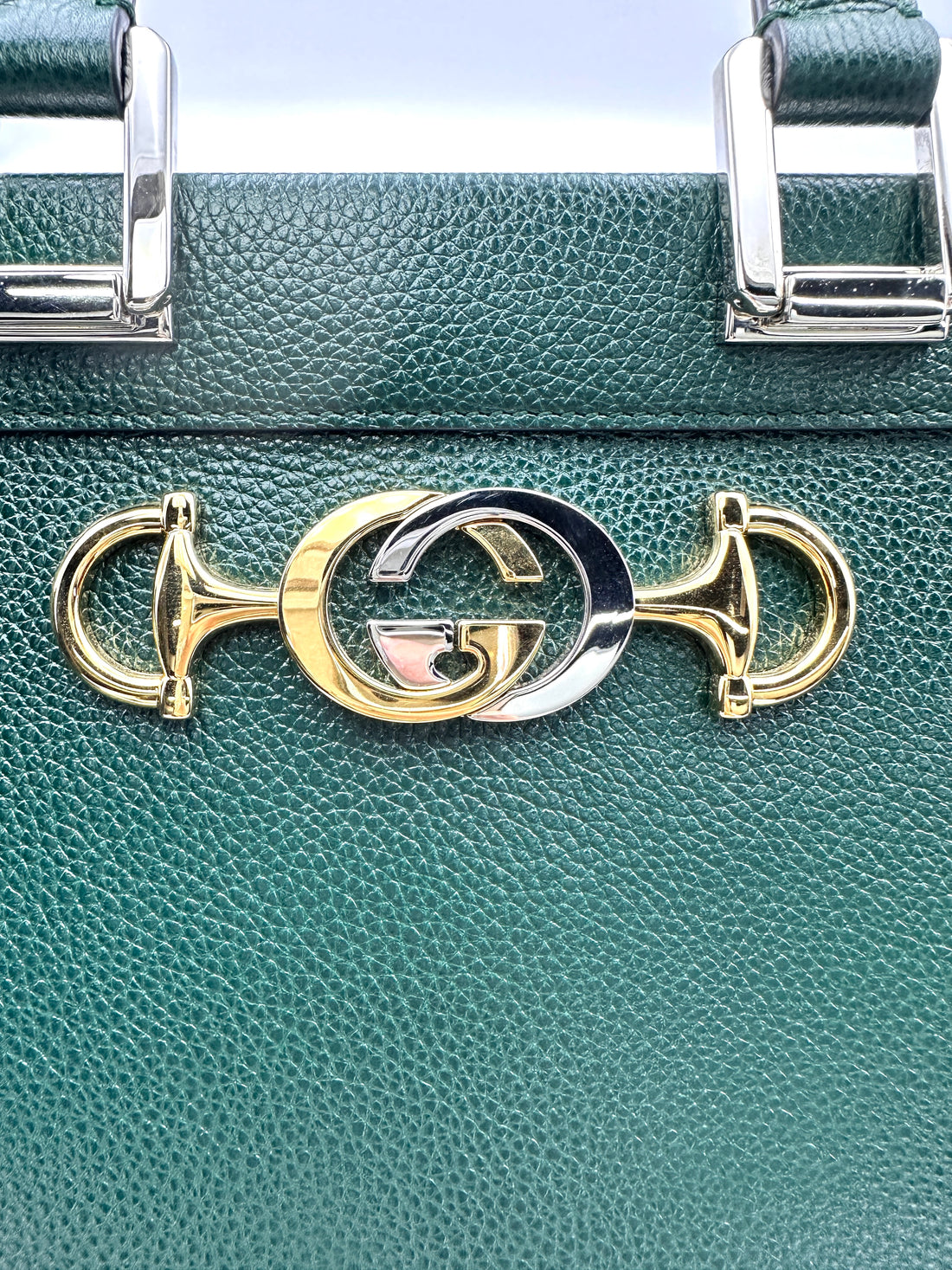Gucci Zumi Green Leather Small Size Handle Bag GG847