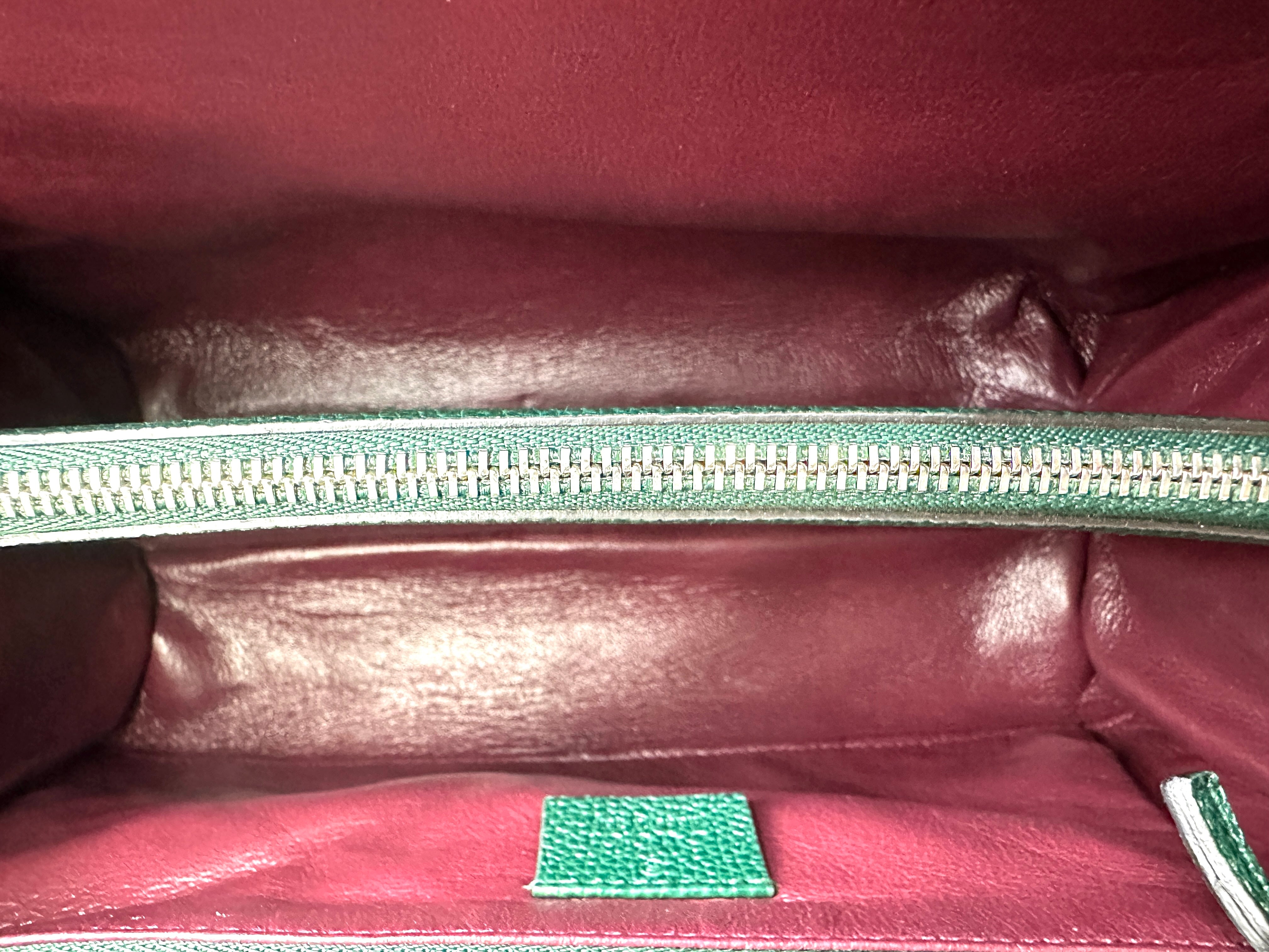 Gucci Zumi Green Leather Small Size Handle Bag GG847