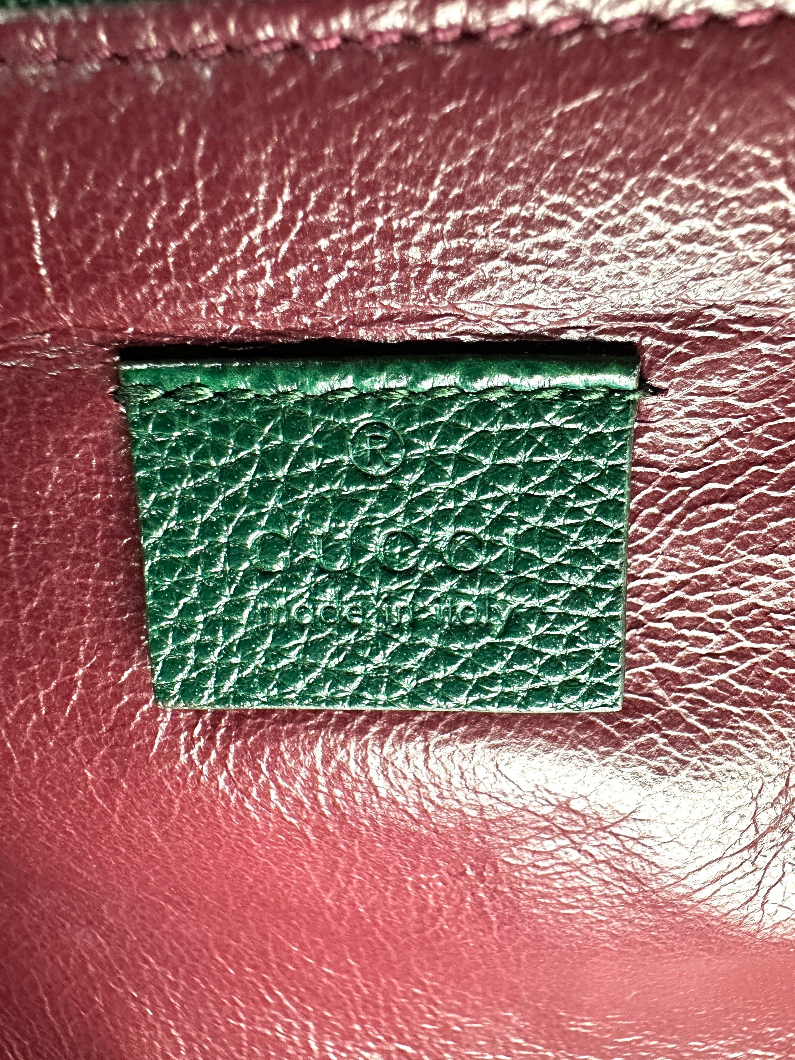 Gucci Zumi Green Leather Small Size Handle Bag GG847