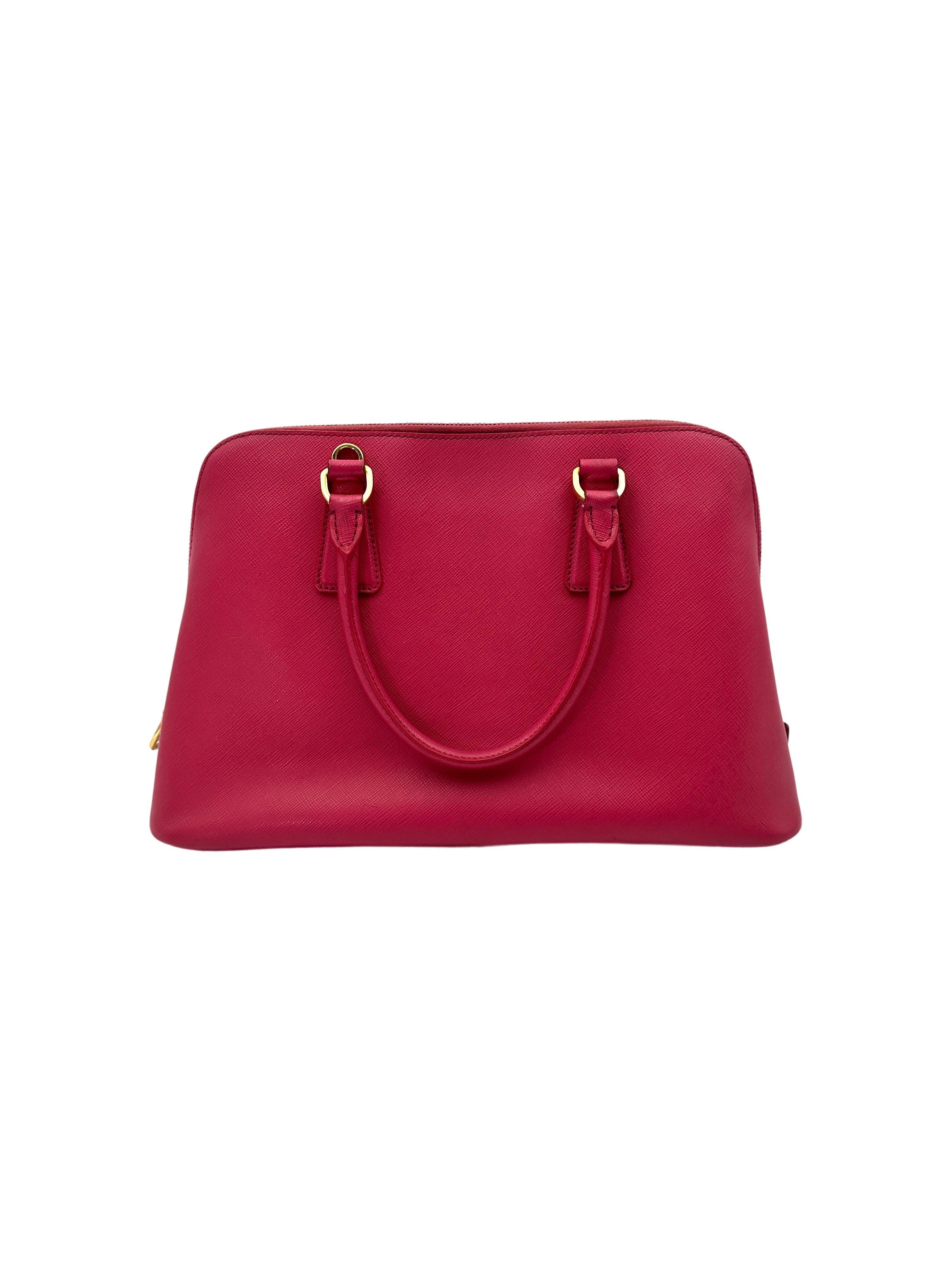 Prada Promenade Pink Saffiano Lux Leather Medium Size Handle Bag PR264