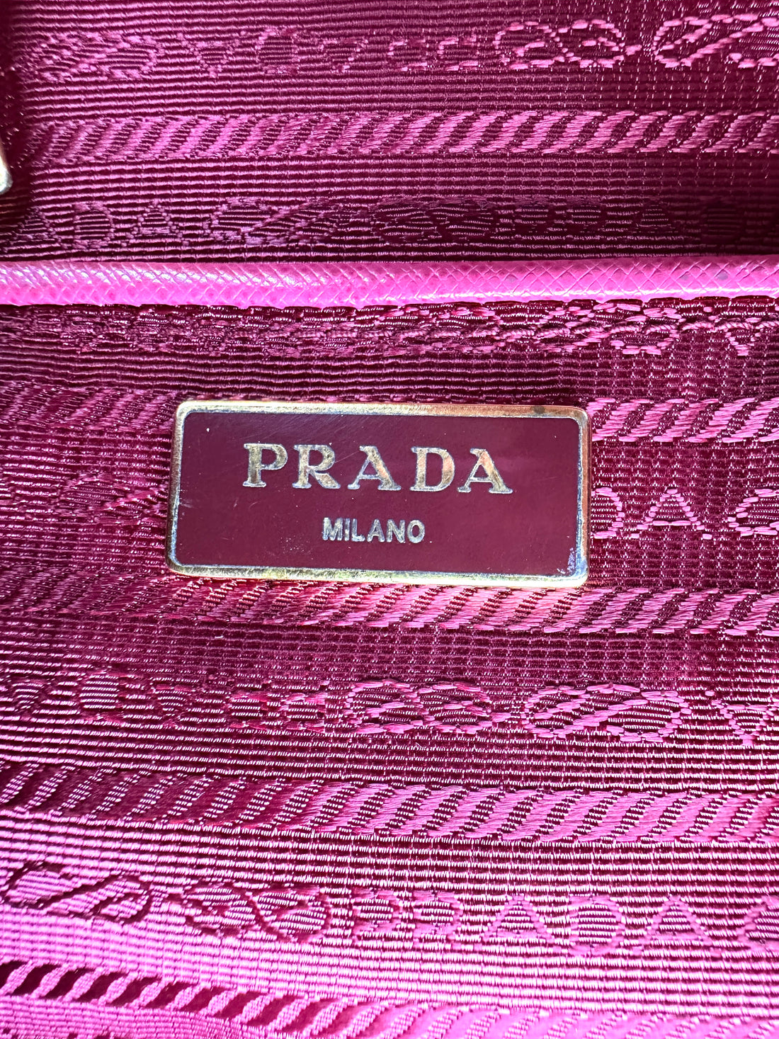 Prada Promenade Pink Saffiano Lux Leather Medium Size Handle Bag PR264
