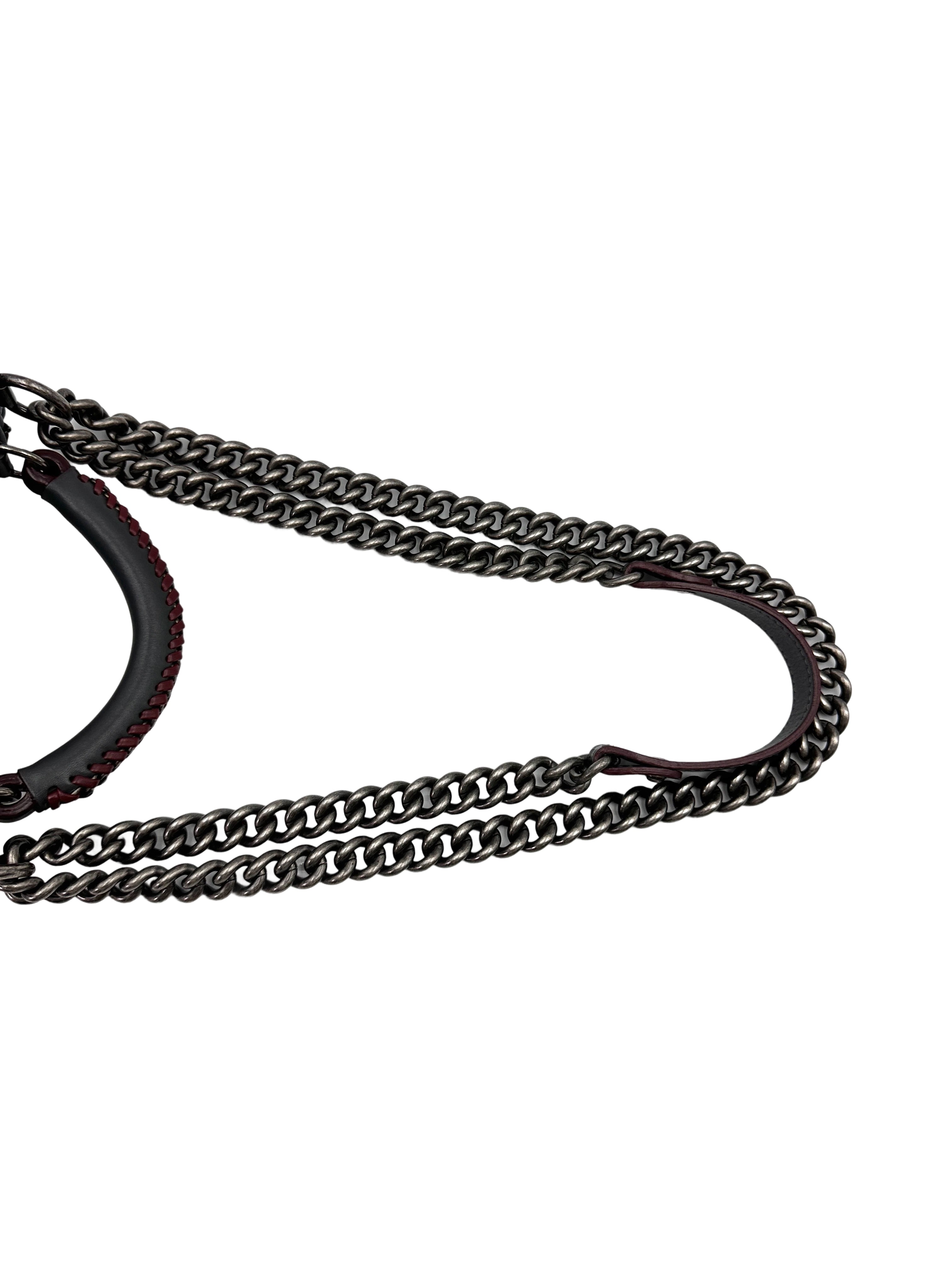 Chanel Paris-Salzburg LeBoy Grey Quilted Braided Trim Leather Top Handle Flap Bag With Aged Silver Buckle(21***28) CC1782
