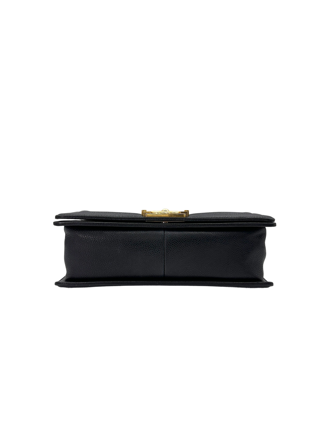 Chanel LeBoy Black Quilted Leather Medium Size Flap Bag With Gold Buckle(23***25) IRIS166