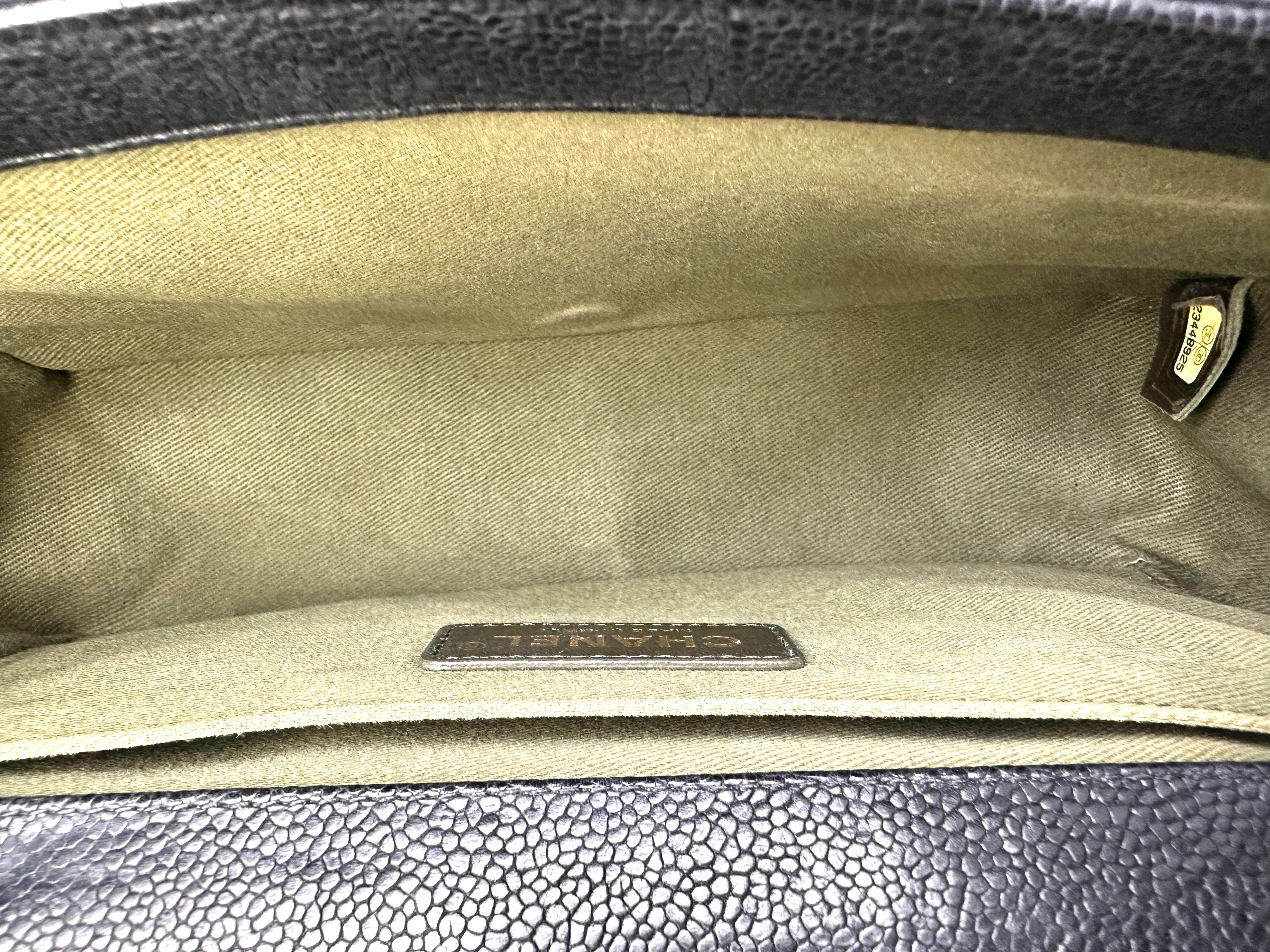 Chanel LeBoy Black Quilted Leather Medium Size Flap Bag With Gold Buckle(23***25) IRIS166
