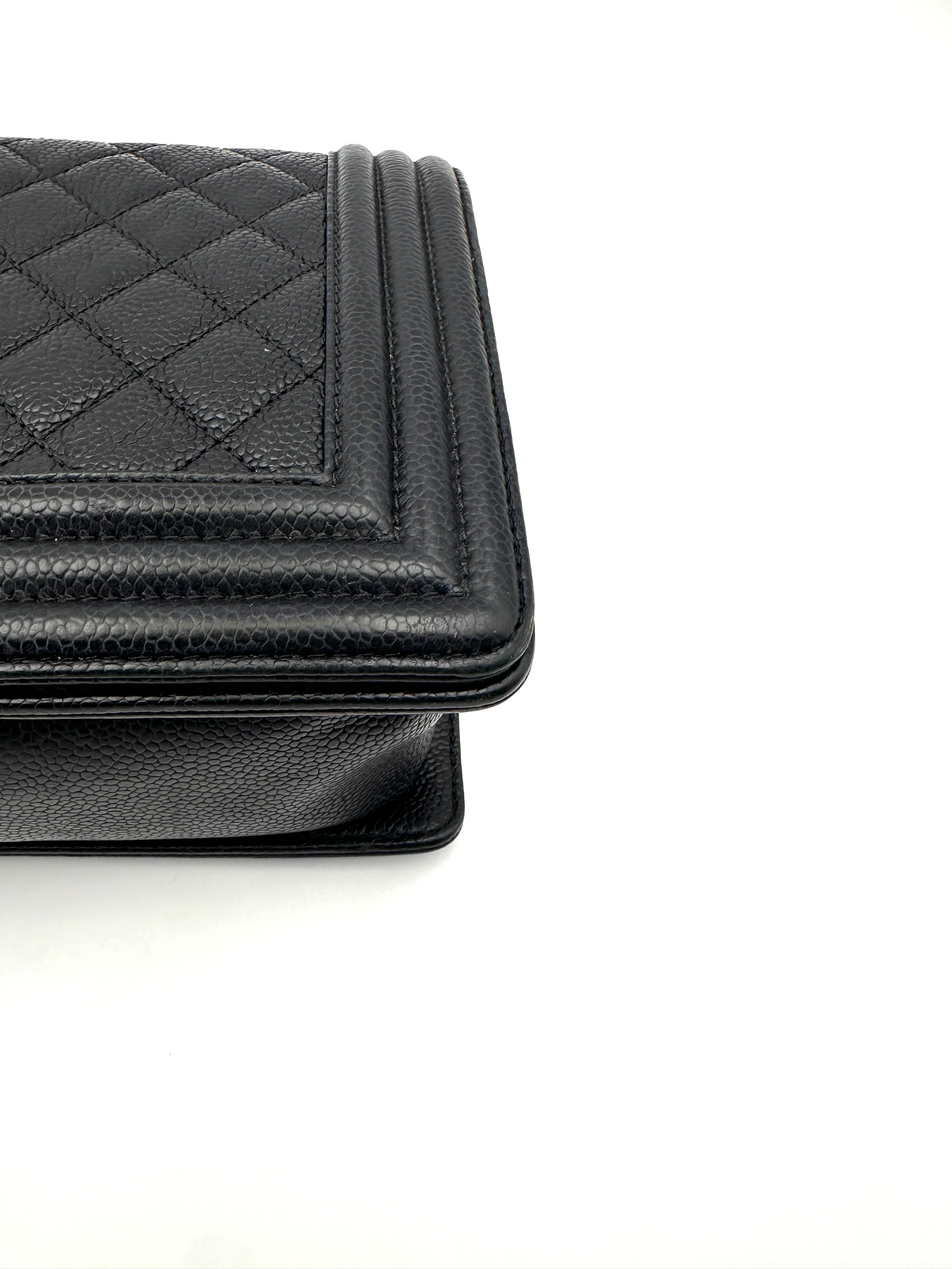 Chanel LeBoy Black Quilted Leather Medium Size Flap Bag With Gold Buckle(23***25) IRIS166