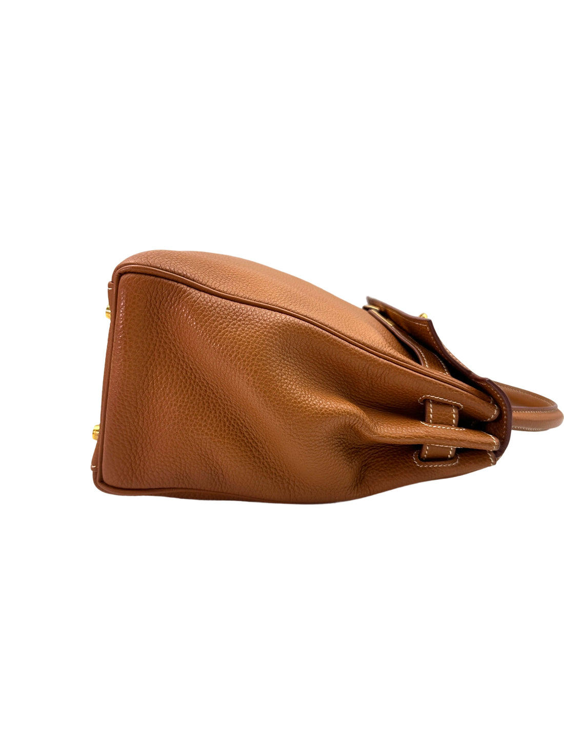 Hermes Kelly 32 Orange Leather Handle Bag With Gold Hardware HR96