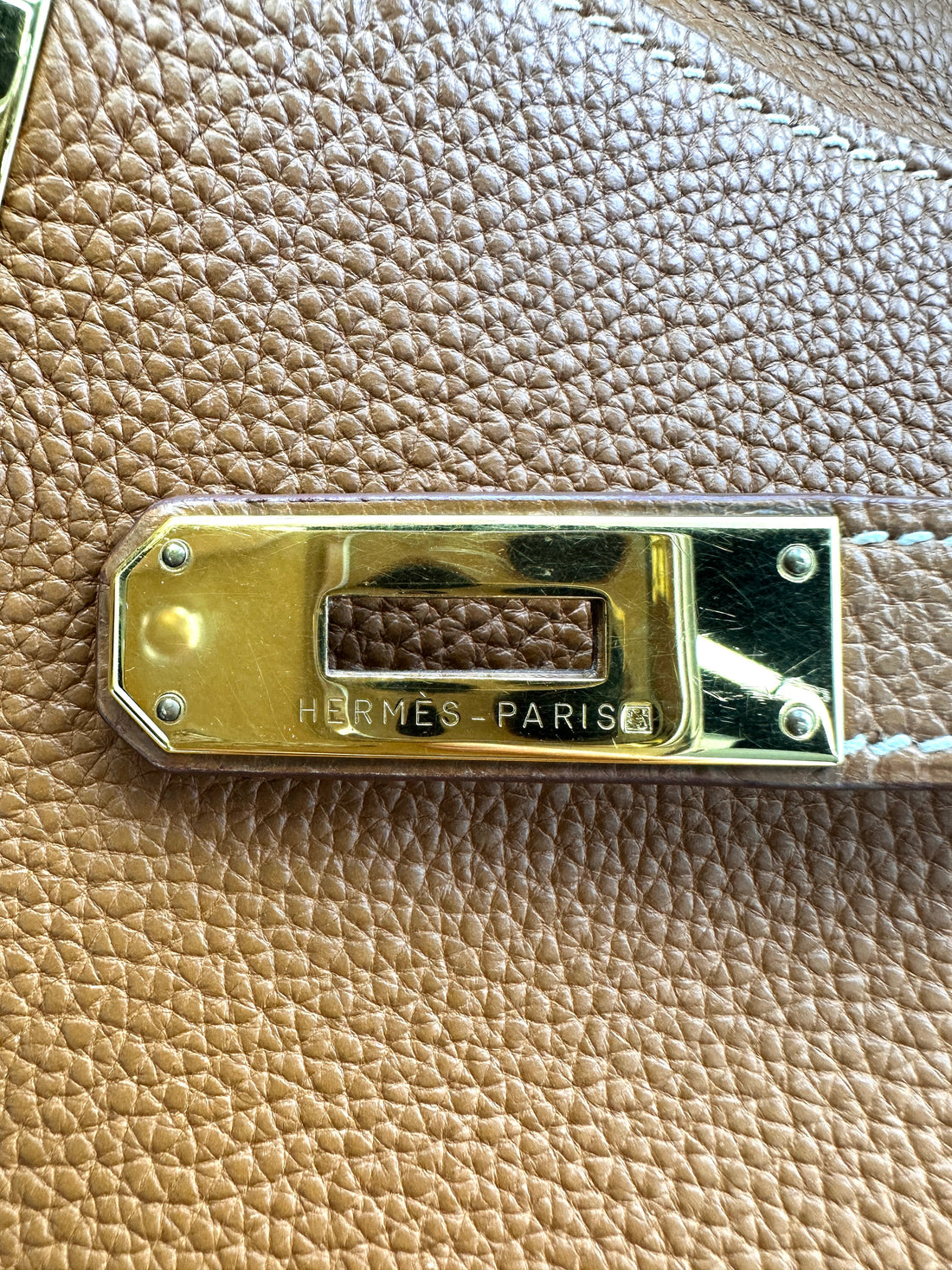 Hermes Kelly 32 Orange Leather Handle Bag With Gold Hardware HR96