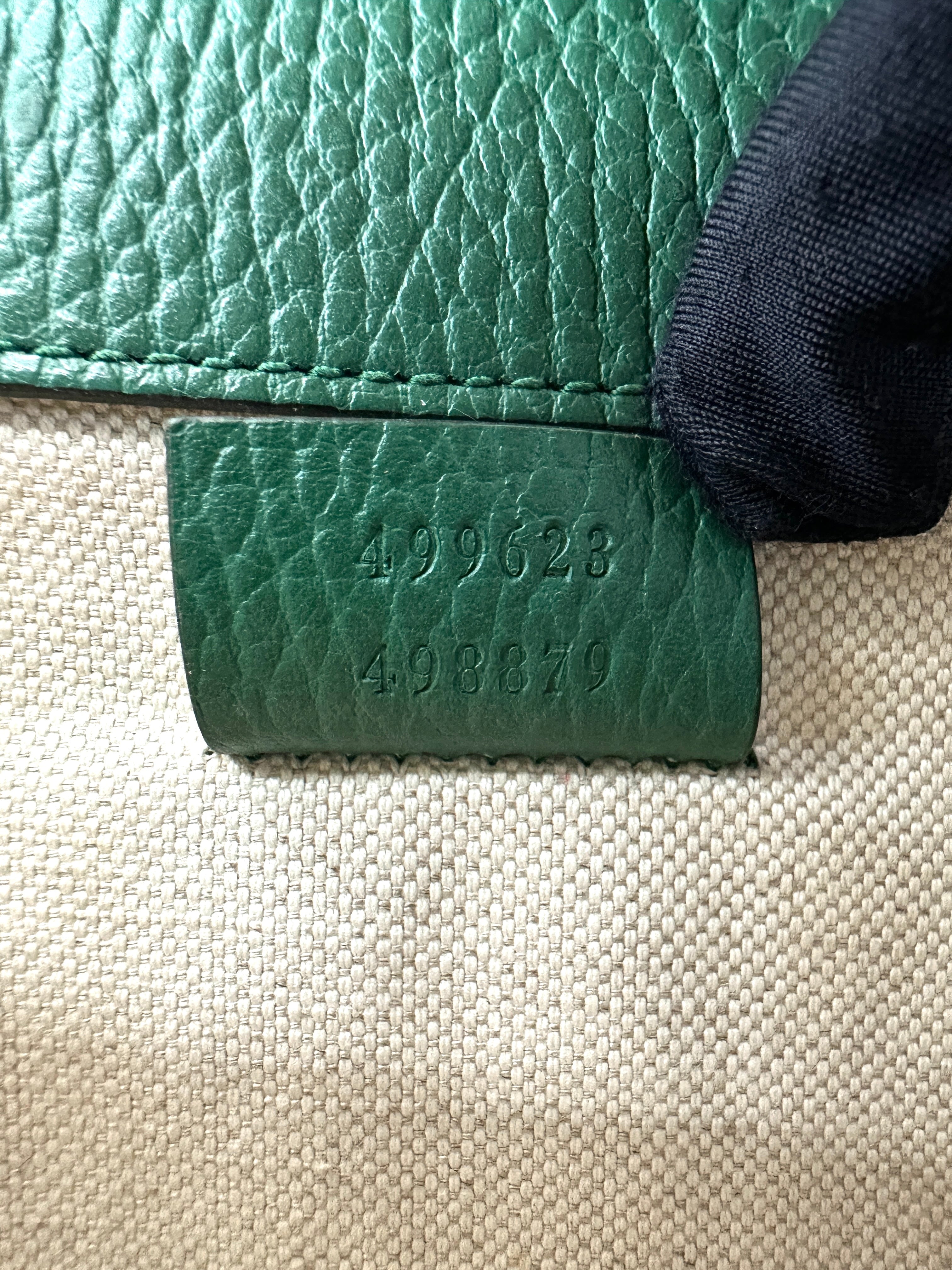 Gucci Dionysus Green Leather Medium Size Shoulder Bag With Blue Enamel GG848