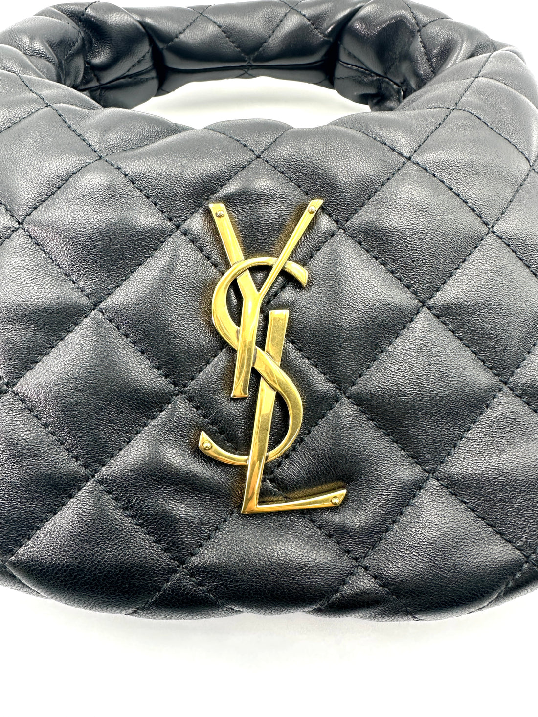 Saint Laurent Icarino Black Quilted Leather Medium Size Hobo Bag SL186