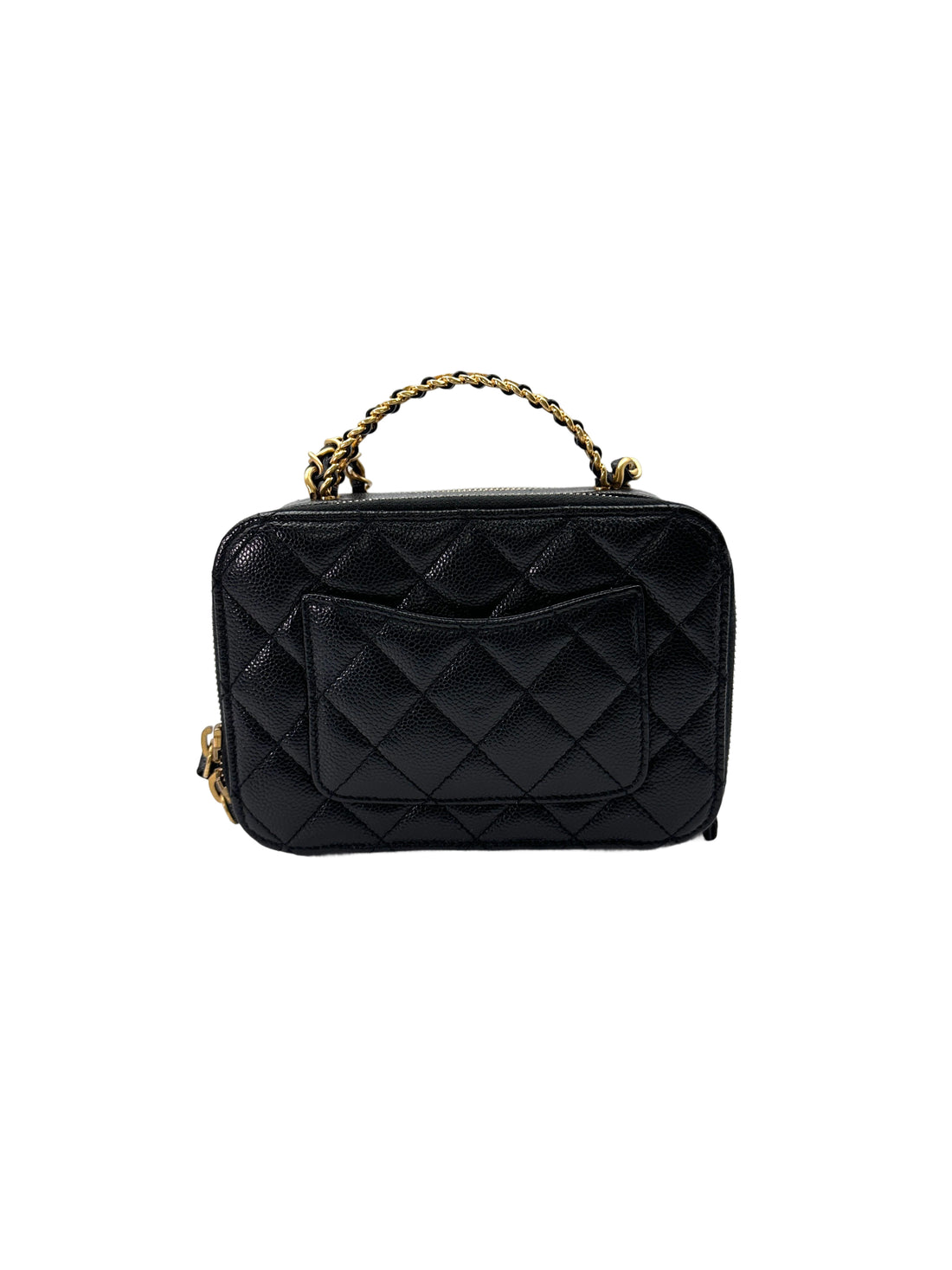 Chanel 22S Black Quilted Leather Vanity Case With Gold Hardware(HT***L2) CC1786