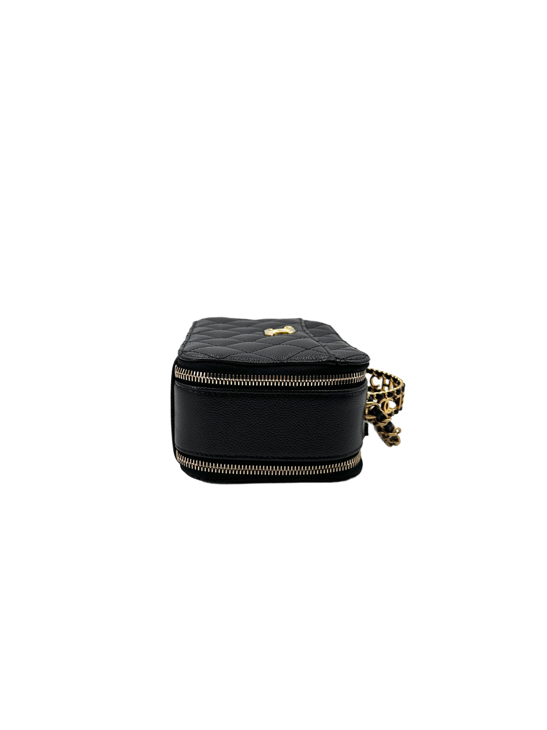 Chanel 22S Black Quilted Leather Vanity Case With Gold Hardware(HT***L2) CC1786