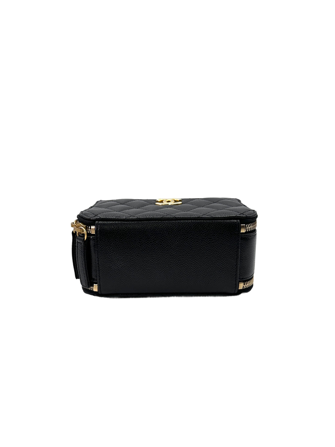 Chanel 22S Black Quilted Leather Vanity Case With Gold Hardware(HT***L2) CC1786