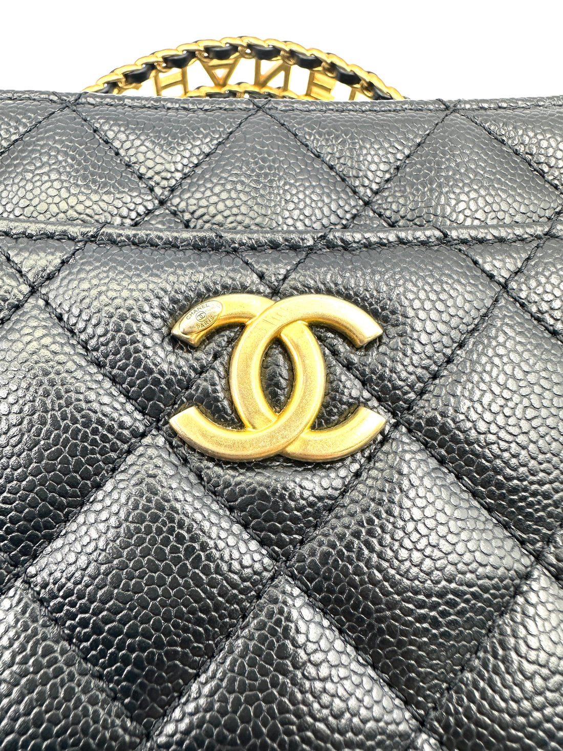 Chanel 22S Black Quilted Leather Vanity Case With Gold Hardware(HT***L2) CC1786