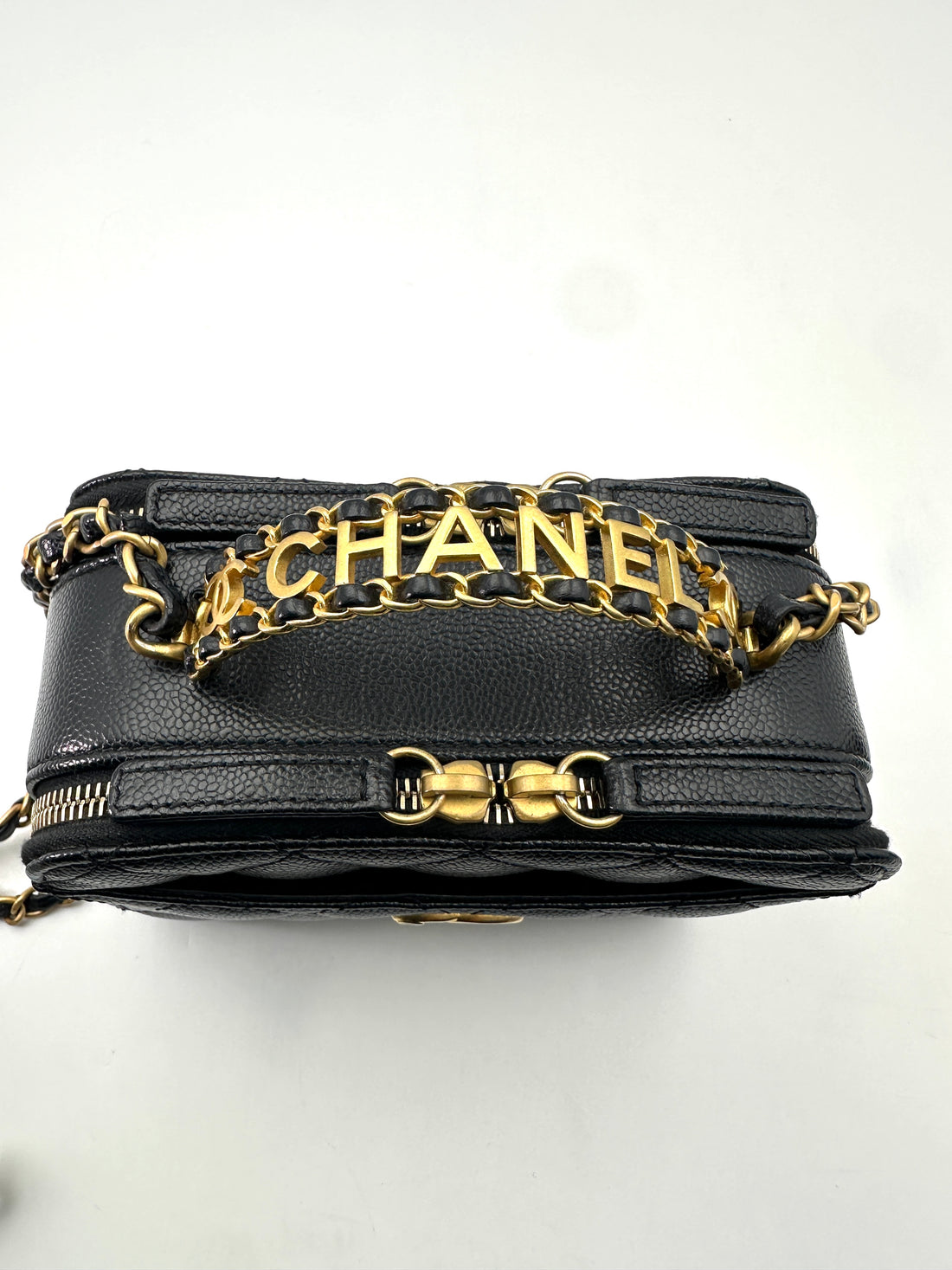 Chanel 22S Black Quilted Leather Vanity Case With Gold Hardware(HT***L2) CC1786