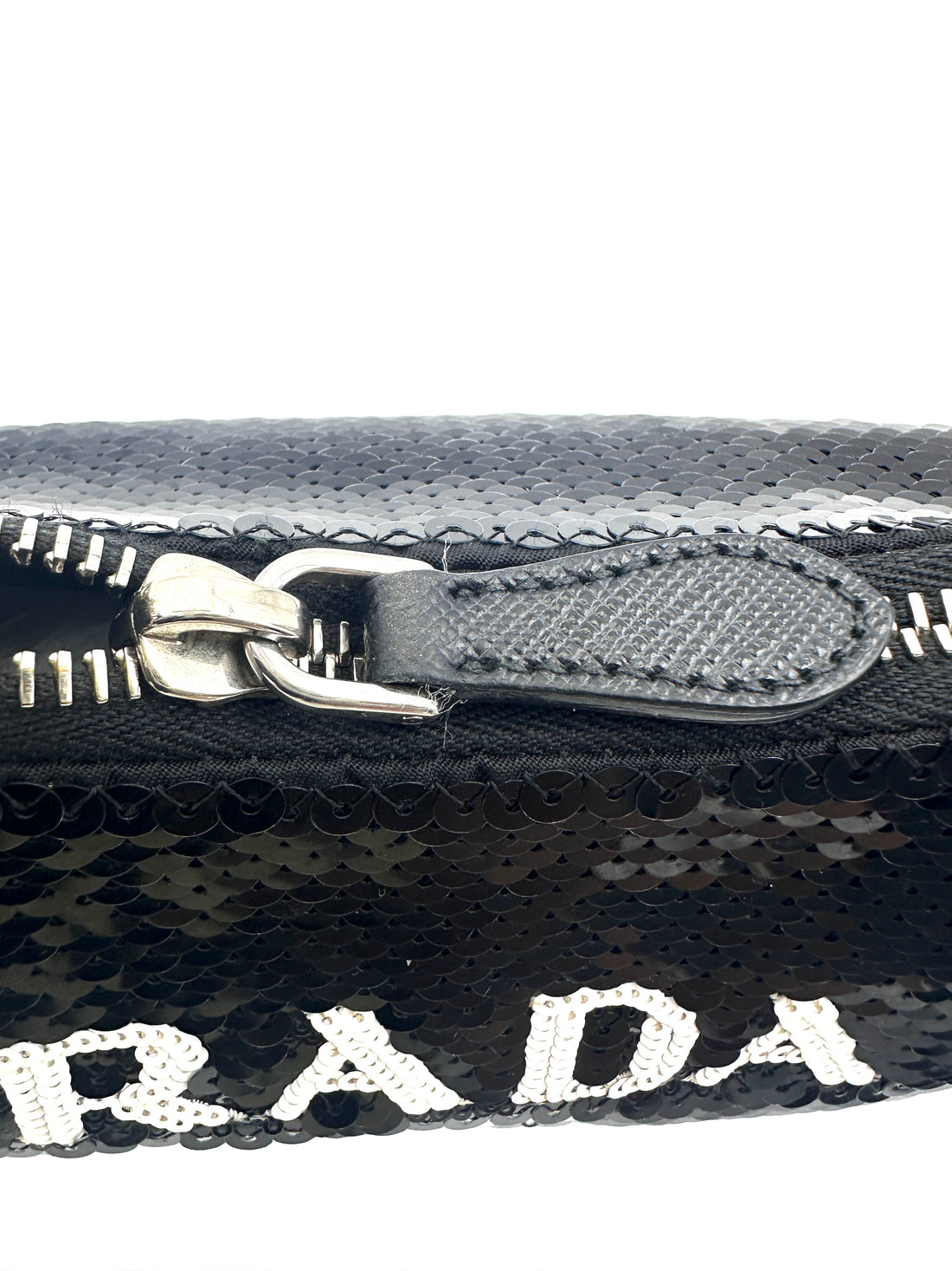 Prada Re-Edition 2005 White/Black Sequin Shoulder Bag PR265