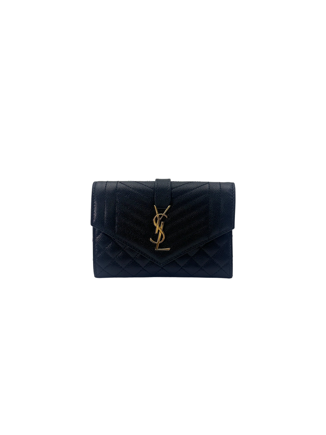 Saint Laurent Envelope Black Quilted Leather Flap Bag SL187