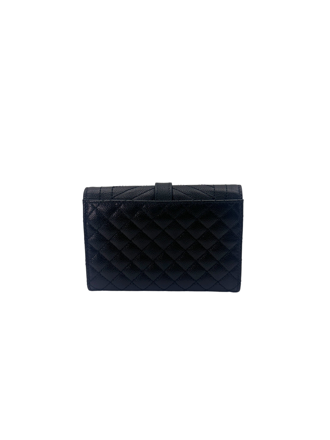 Saint Laurent Envelope Black Quilted Leather Flap Bag SL187