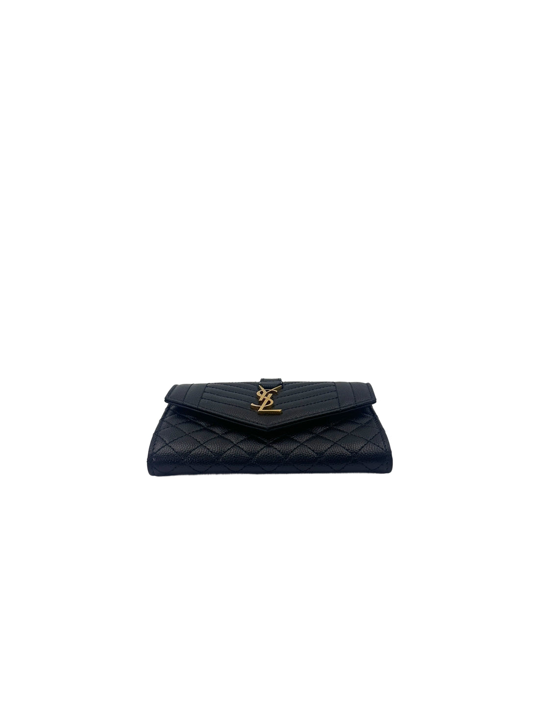 Saint Laurent Envelope Black Quilted Leather Flap Bag SL187