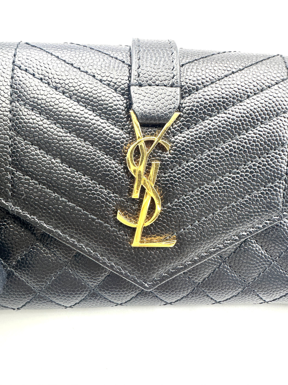 Saint Laurent Envelope Black Quilted Leather Flap Bag SL187
