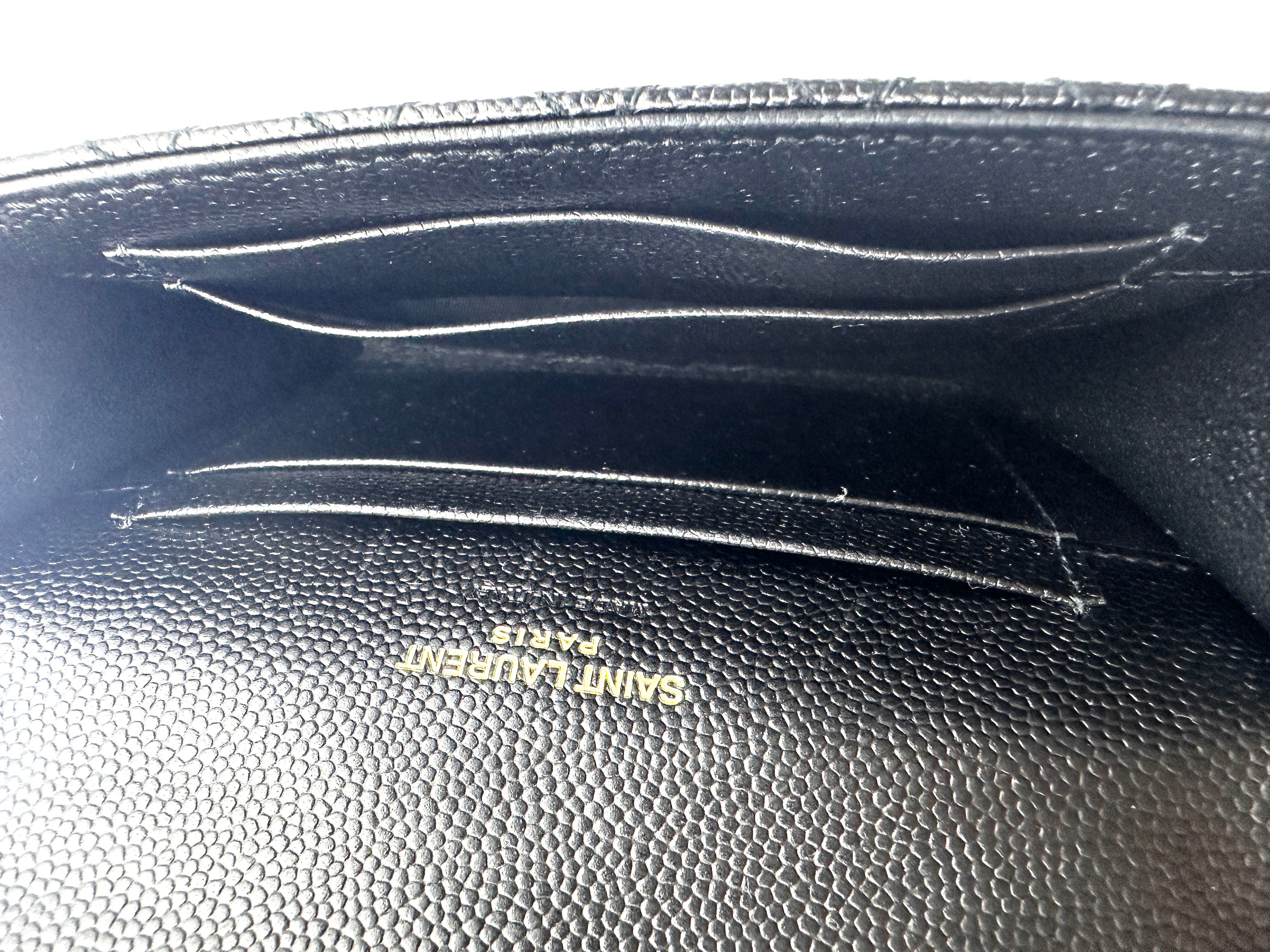 Saint Laurent Envelope Black Quilted Leather Flap Bag SL187