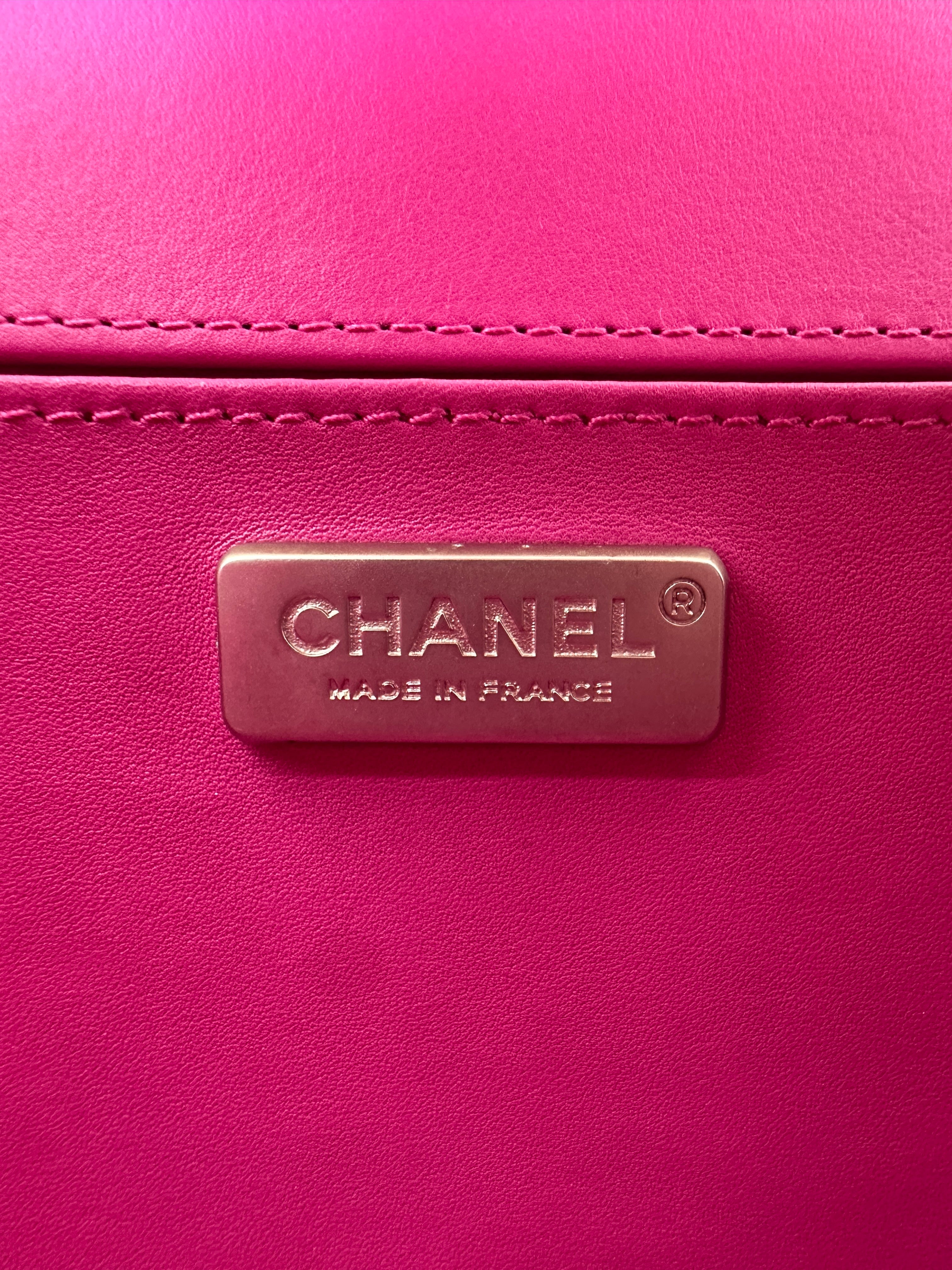 Chanel LeBoy Pink Python Leather Flap Bag With Silver Buckle(20***87) CC1788