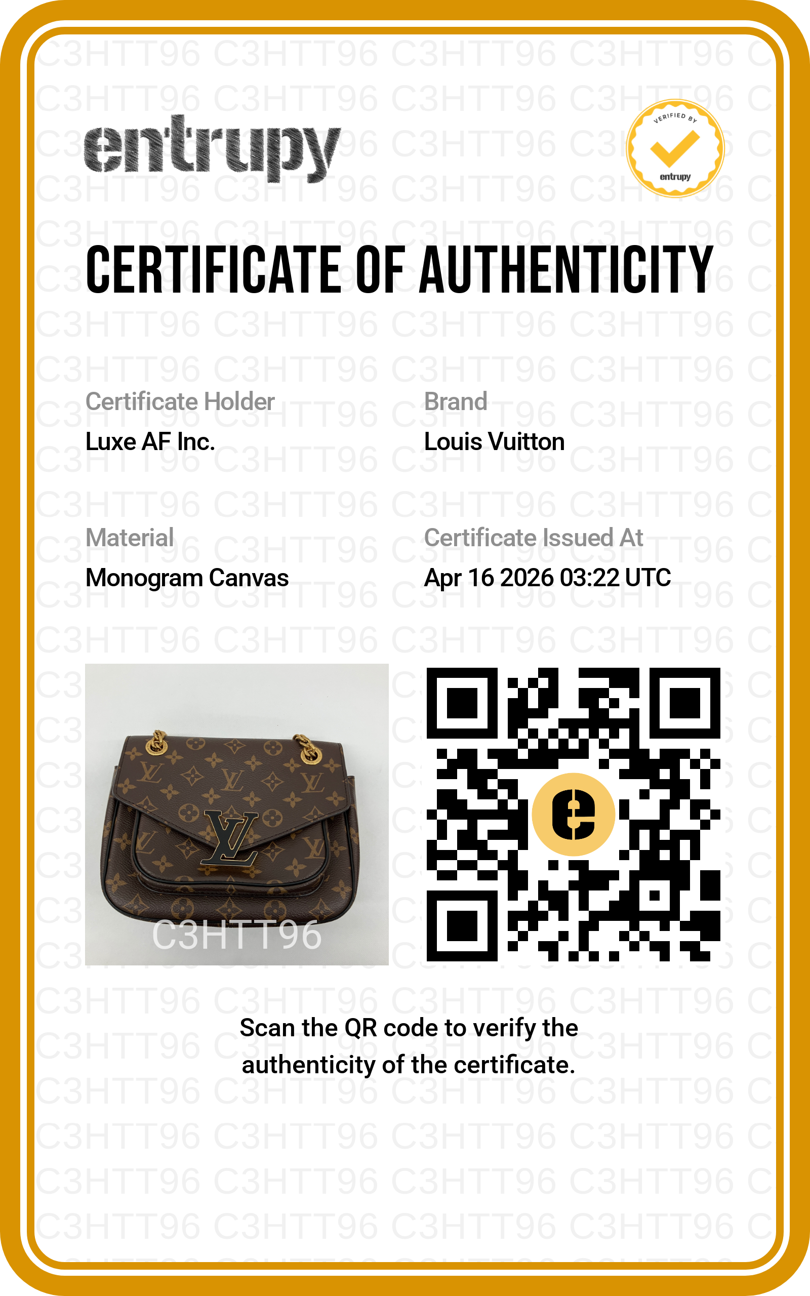 Louis Vuitton Passy Monogram Canvas Chain Bag LV2434
