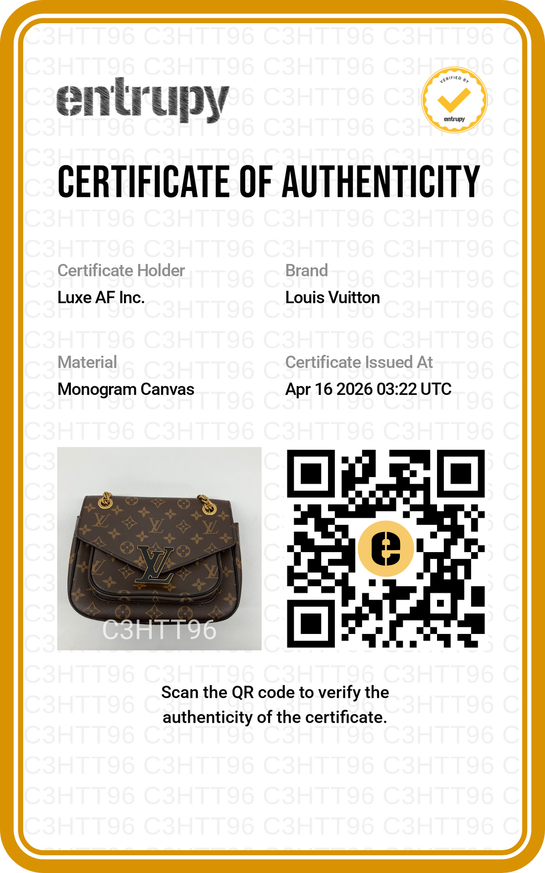 Louis Vuitton Passy Monogram Canvas Chain Bag LV2434