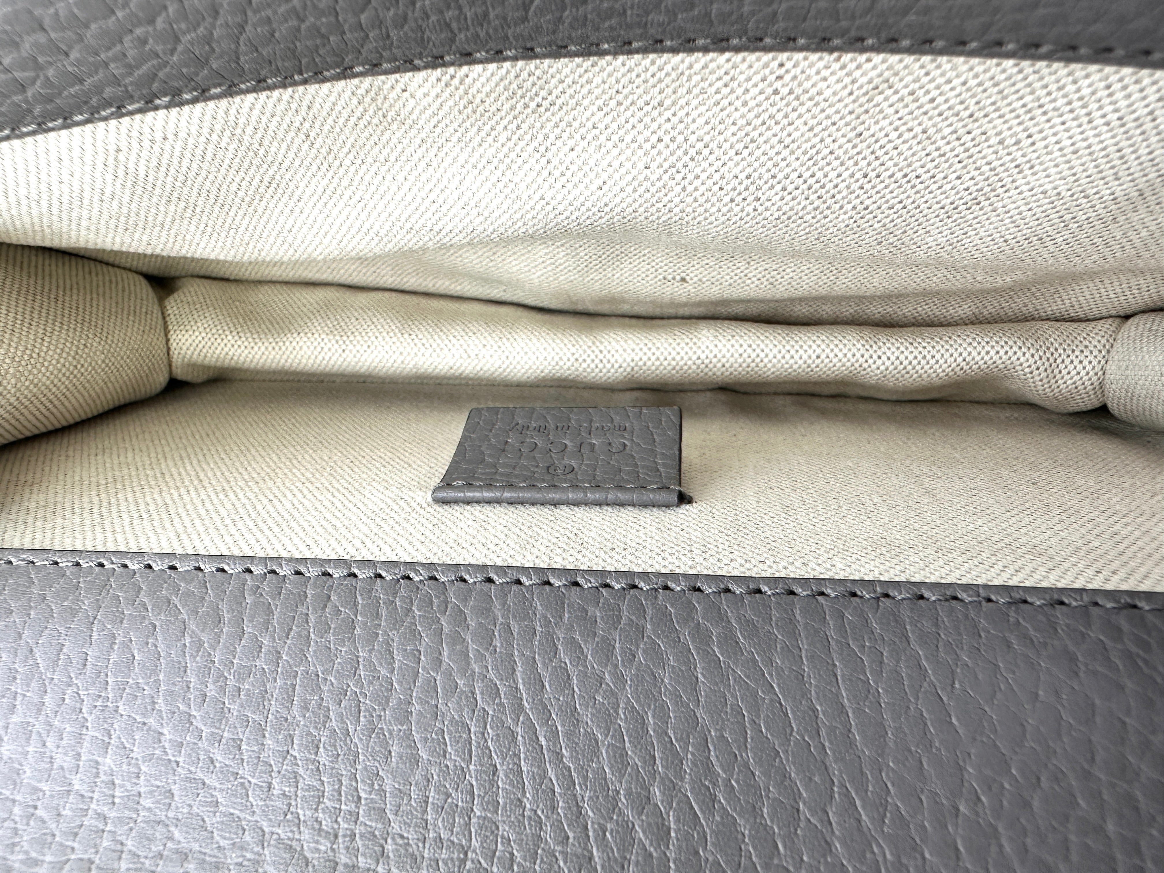 Gucci Dionysus Grey Textured Leather Shoulder Bag GG849