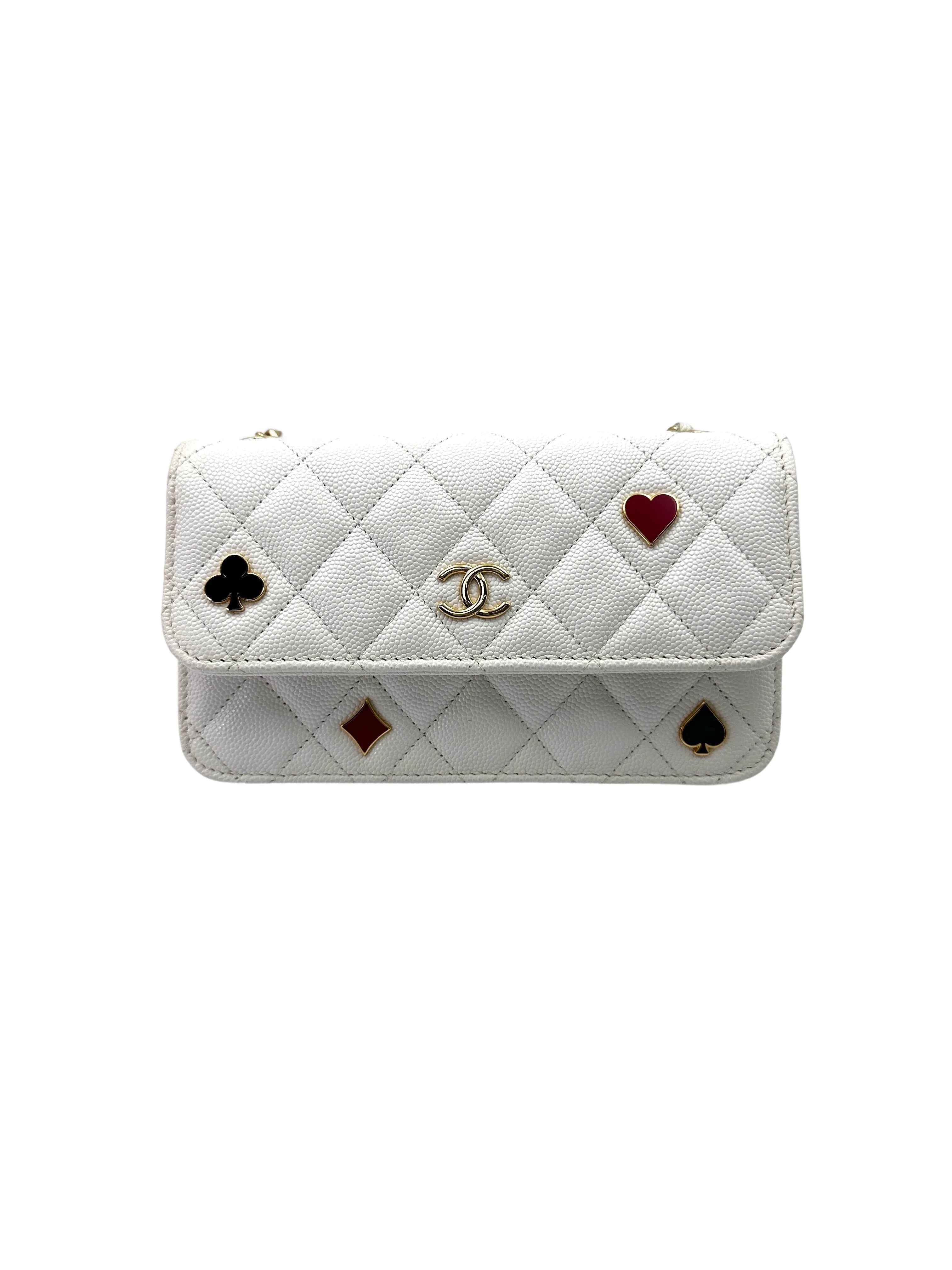 Chanel Casino White Quilted Calfskin Wallet On Chain(L3***PJ) CC1789