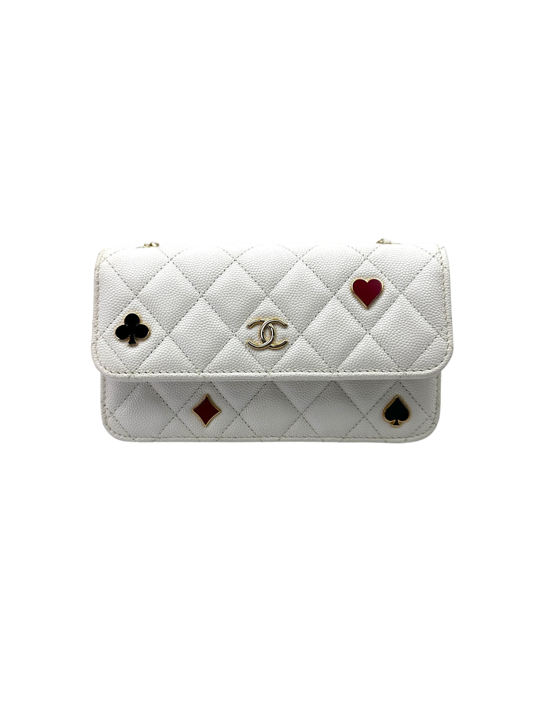 Chanel Casino White Quilted Calfskin Wallet On Chain(L3***PJ) CC1789