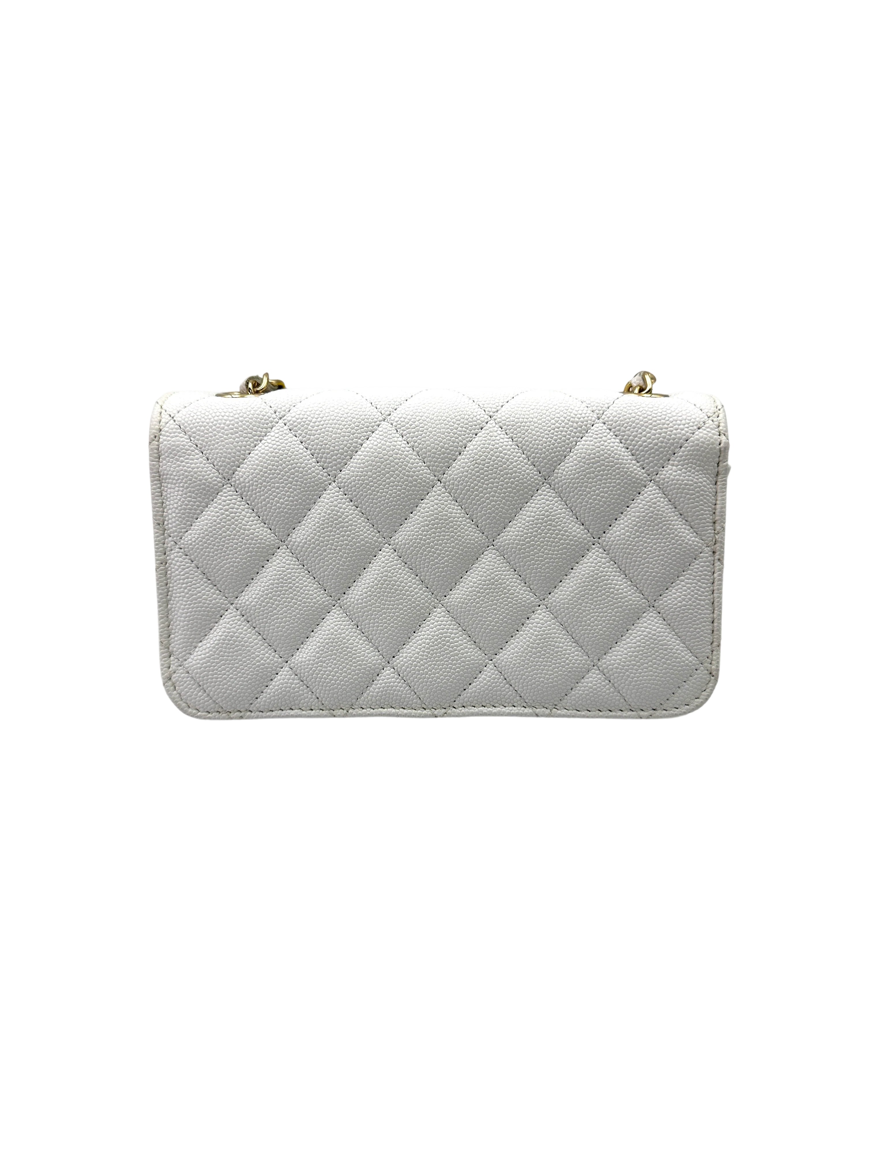 Chanel Casino White Quilted Calfskin Wallet On Chain(L3***PJ) CC1789