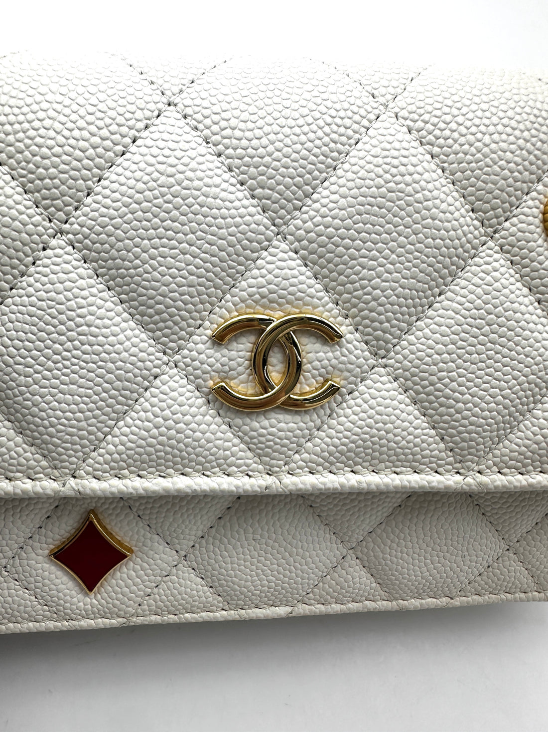 Chanel Casino White Quilted Calfskin Wallet On Chain(L3***PJ) CC1789