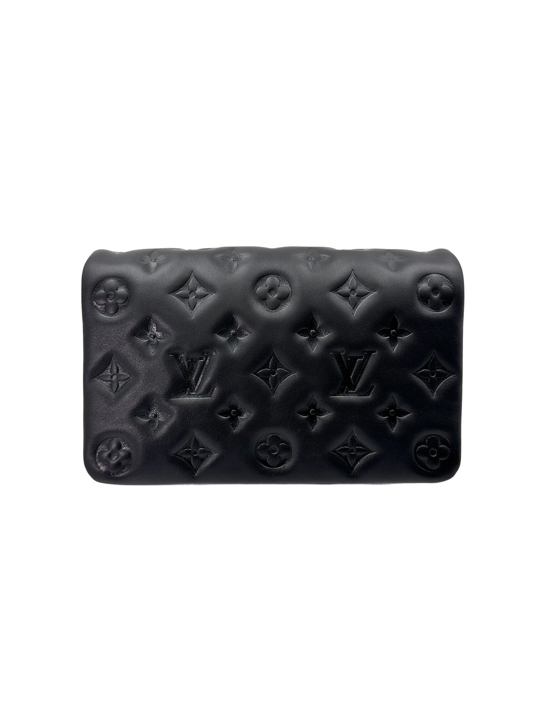 Louis Vuitton Coussin Black Monogram Embossed Leather Wallet On Chain LV2440