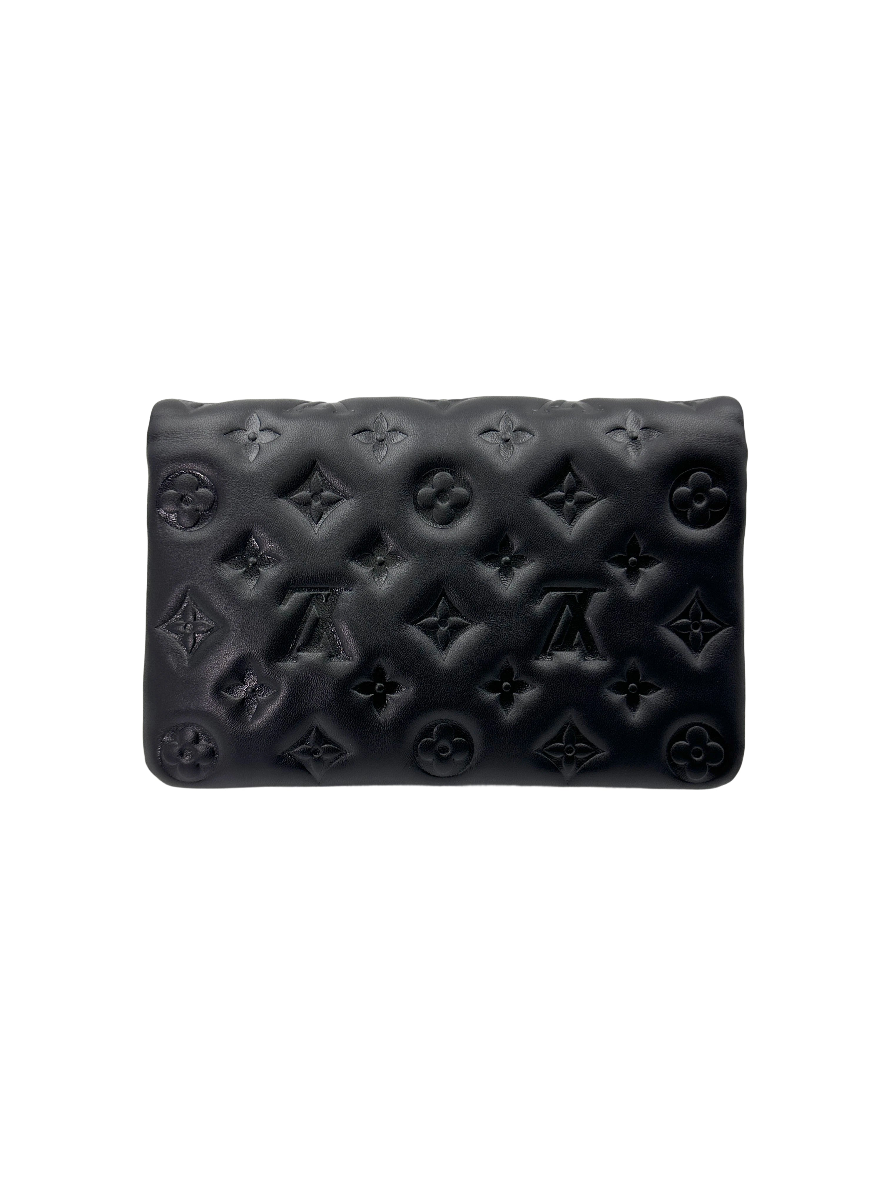 Louis Vuitton Coussin Black Monogram Embossed Leather Wallet On Chain LV2440